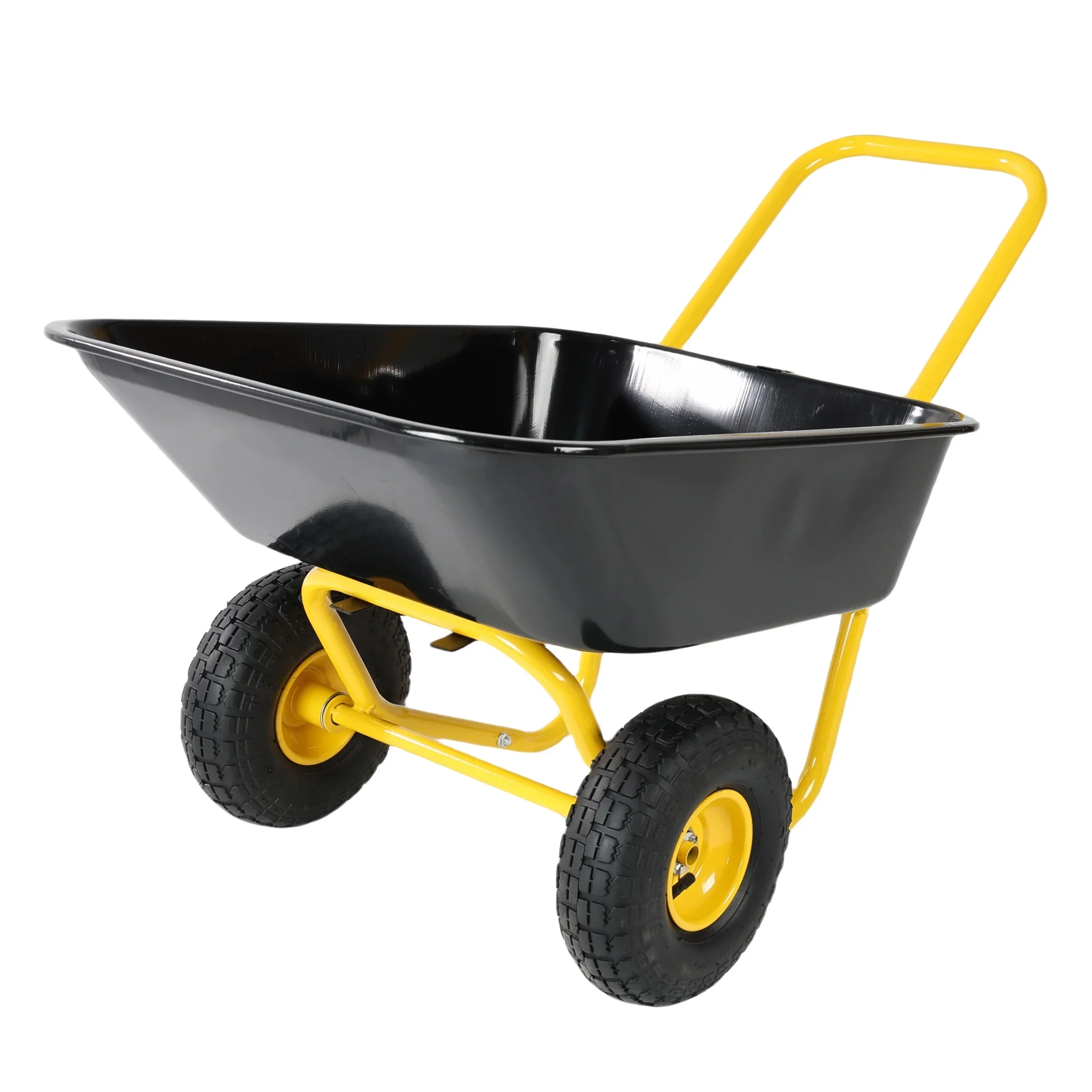 Unbranded Garden Cart with 10-Inch Pneumatic Wheels, Yellow and Black