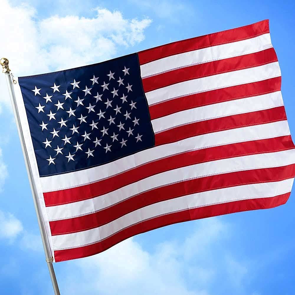 American Flag 3x5 ft,Heavy Duty 420D Nylon Outdoor UV Fade Resistant USA Flag,Sewn Stripes Embroidered Stars and Tough Brass Grommets (3 by 5 Foot)