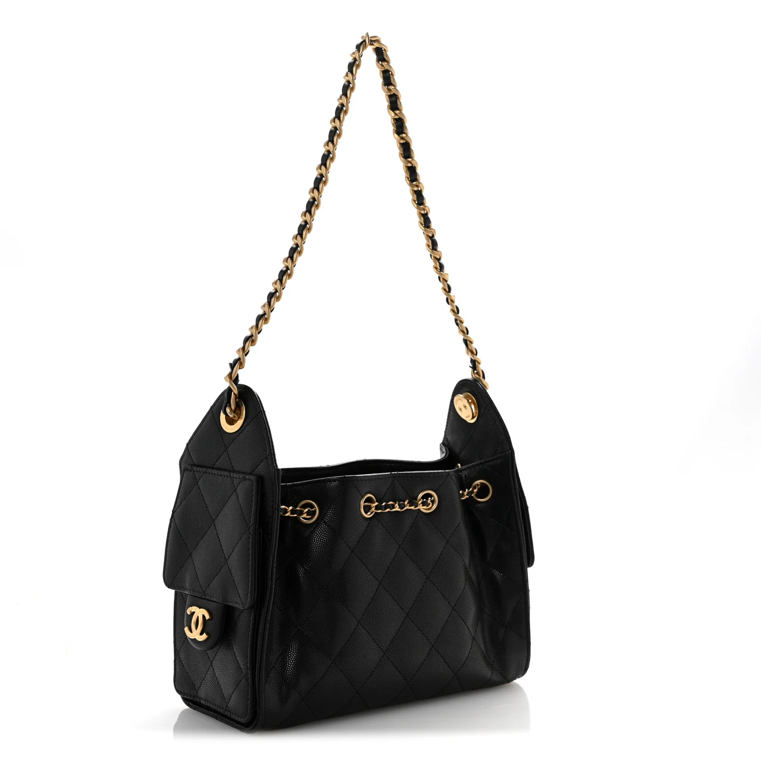 Caviar Quilted Mini Chanel 25 Handbag Black