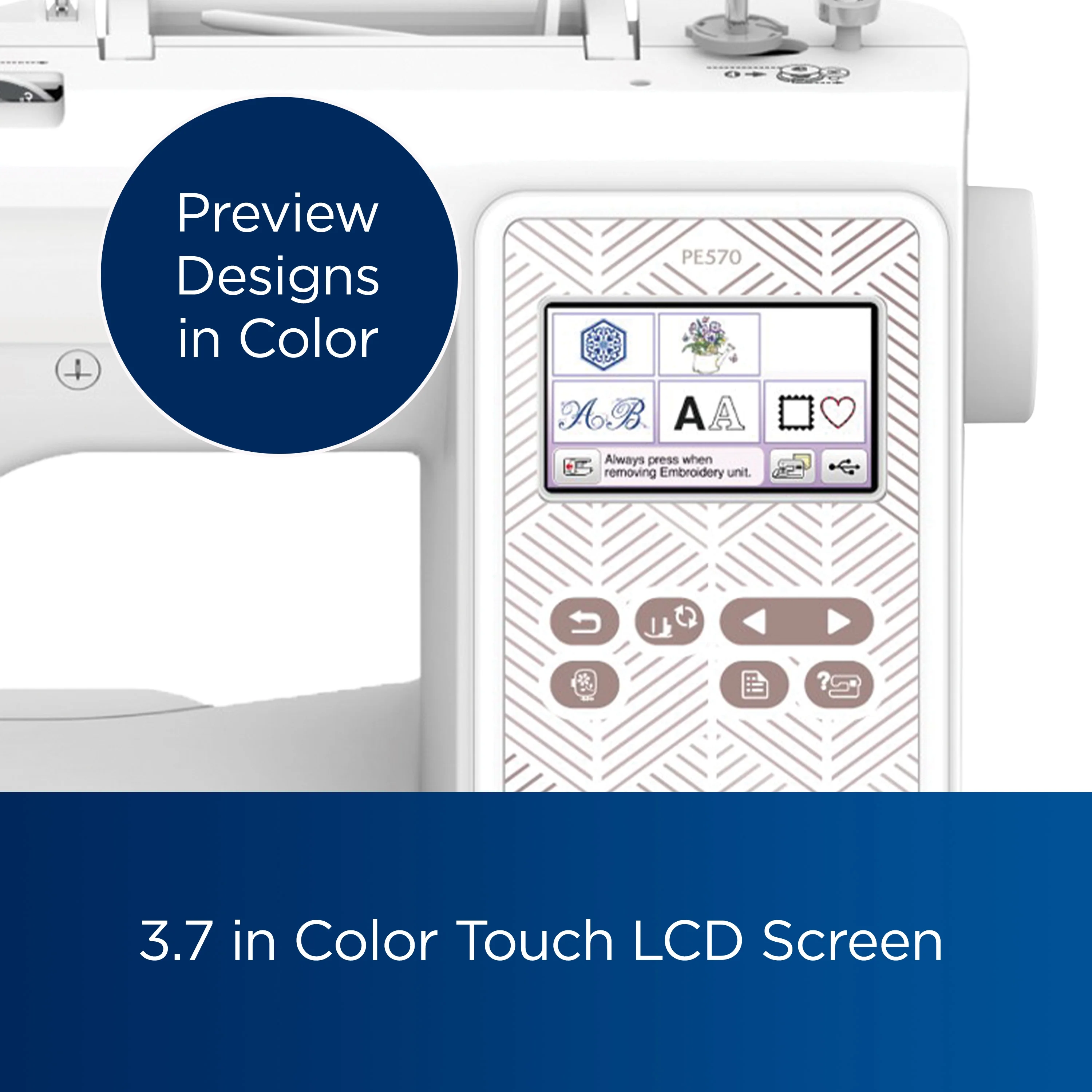 Brother PE570 Embroidery Machine with 135 Built - in Designs, Wireless Connectivity, and Artspira App Integration
