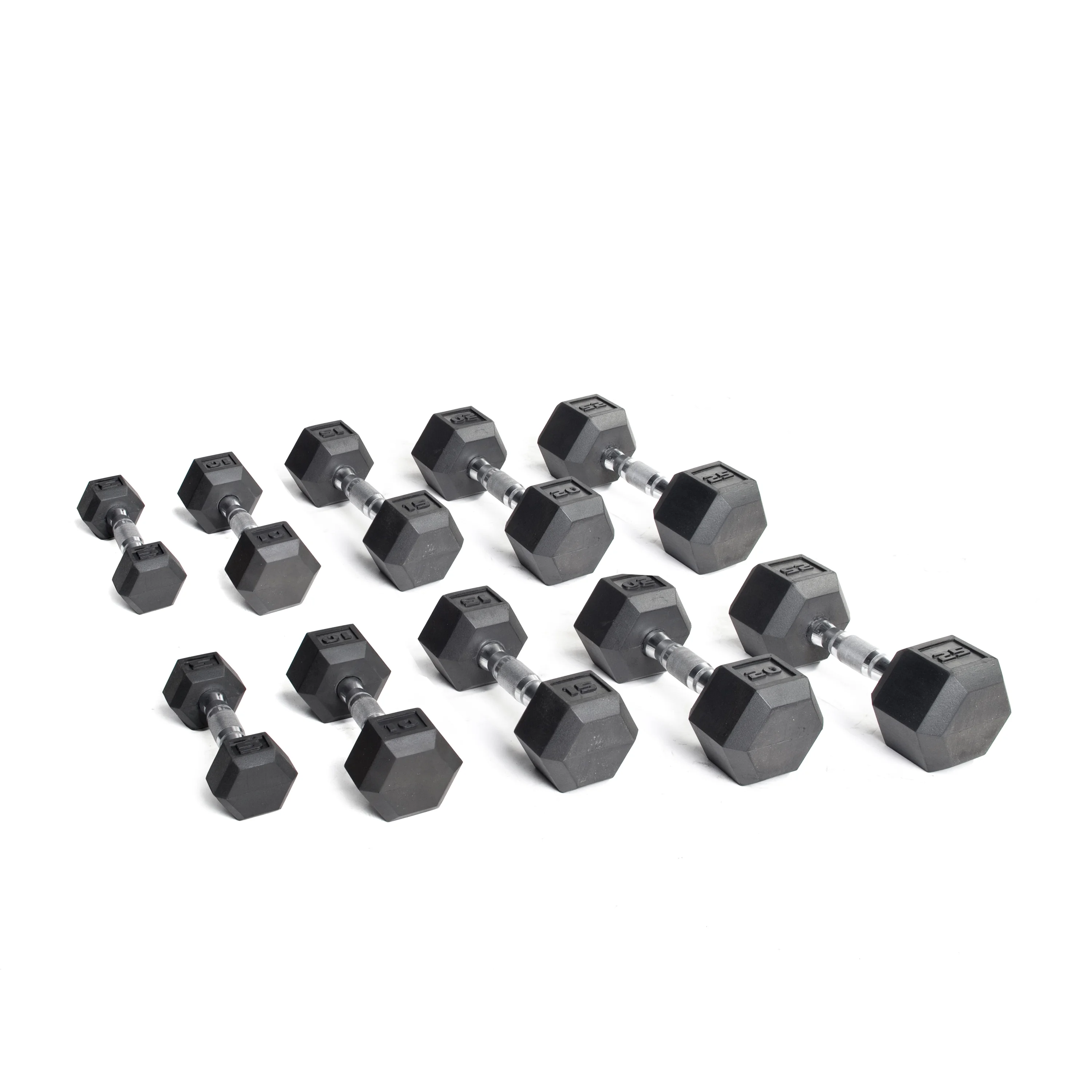 150lb Rubber Hex Dumbbell Set(150 LB Set) - Image 4