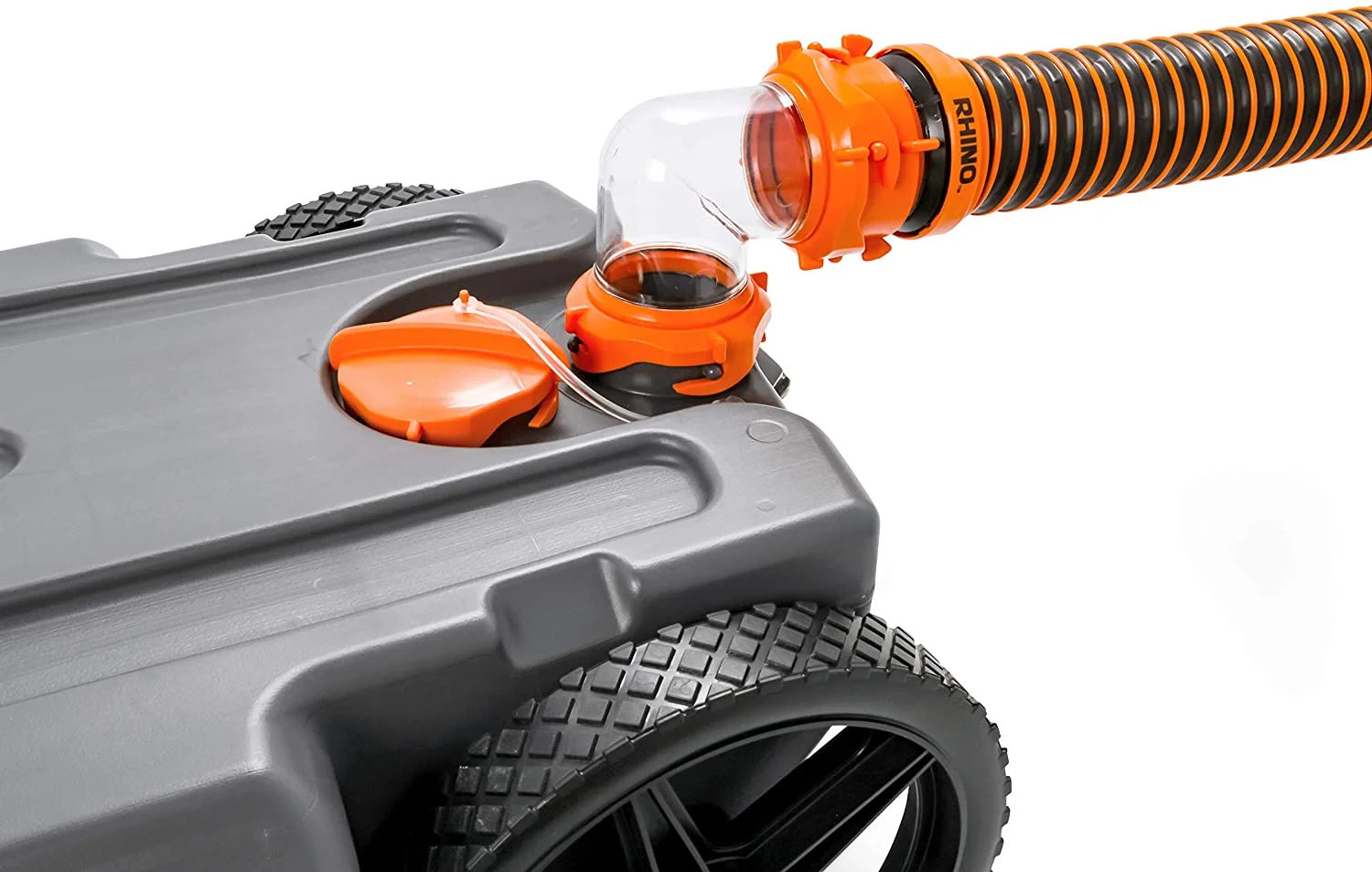 39005 Rhino Portable 28 Gallon RV Waste Holding Tank w/ Hose Accessories - Image 4