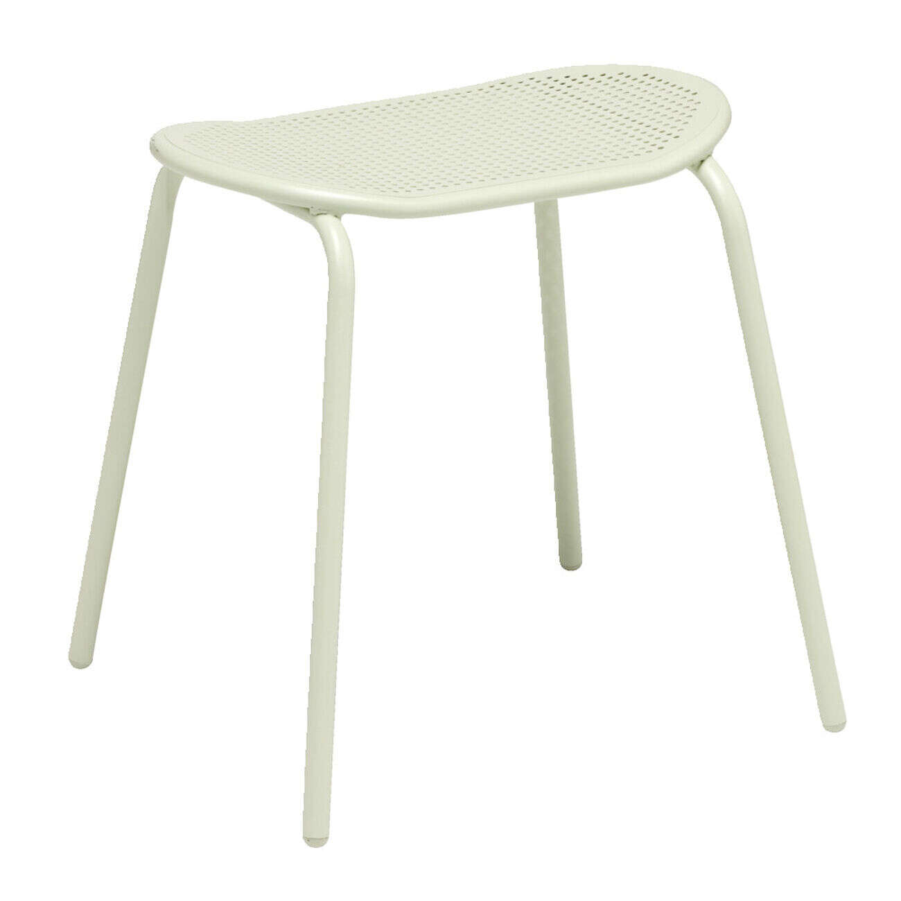 Tabouret acier perforé Faro vert sauge 45x28xH45cm