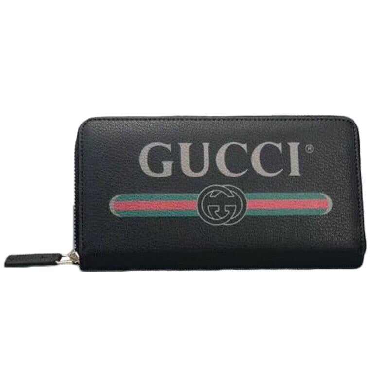 GUCCI(グッチ) 〔グッチ プリント〕 レザー ジップアラウンドウォレット