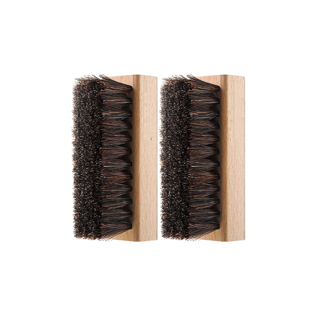 Wooden Sneaker Shoe Brush, Beech Wood pp Horsehair Boar Hair Brush