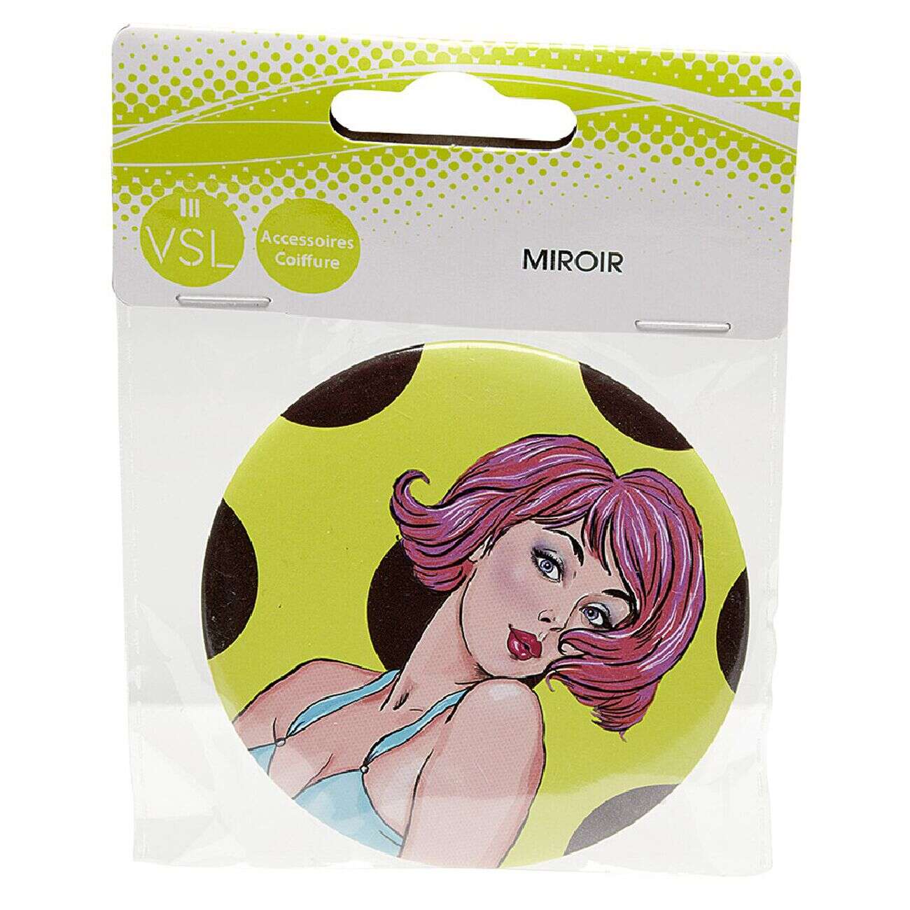 Miroir de poche rond pin up