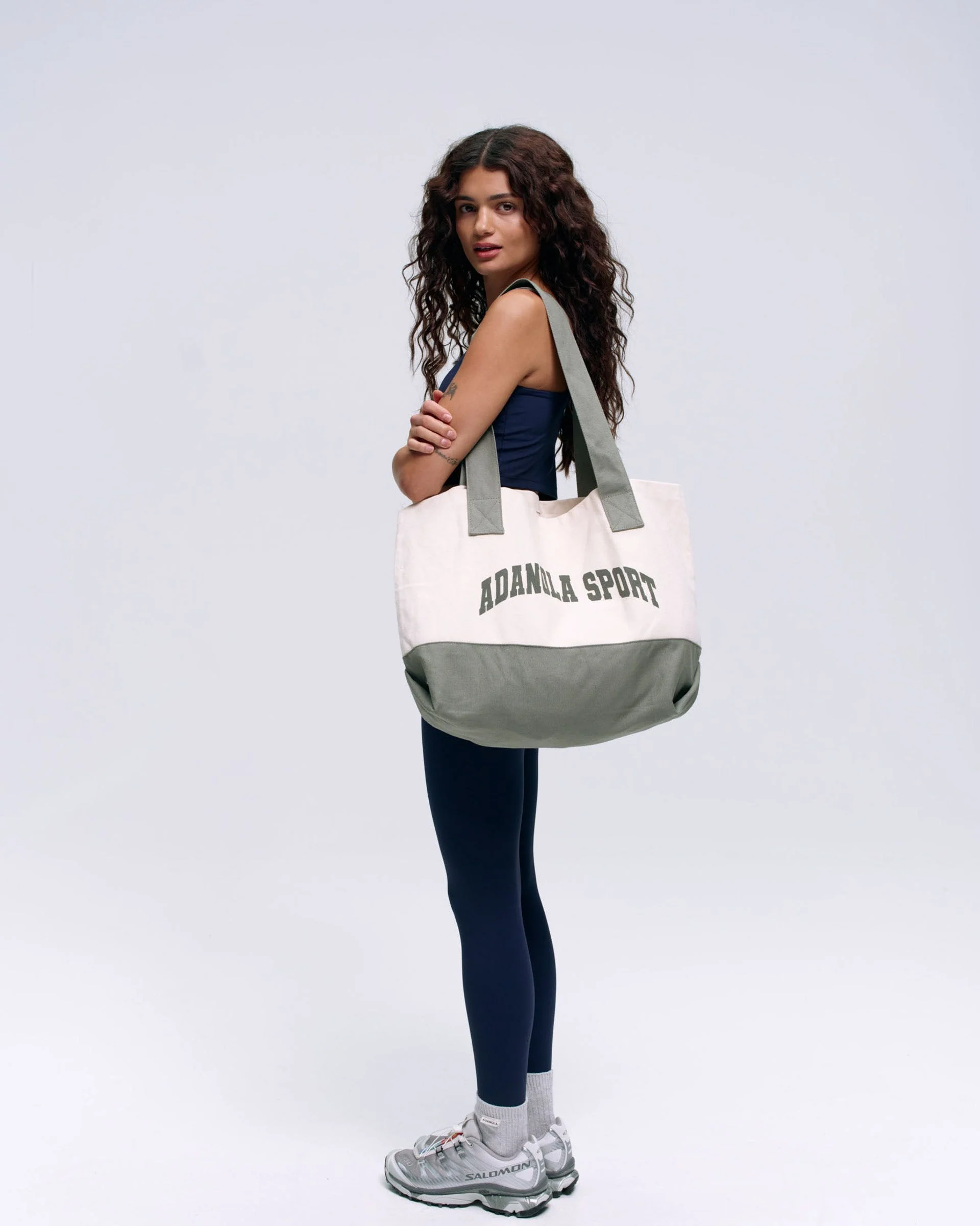 Adanola Sport Branded Tote - Cream/Olive