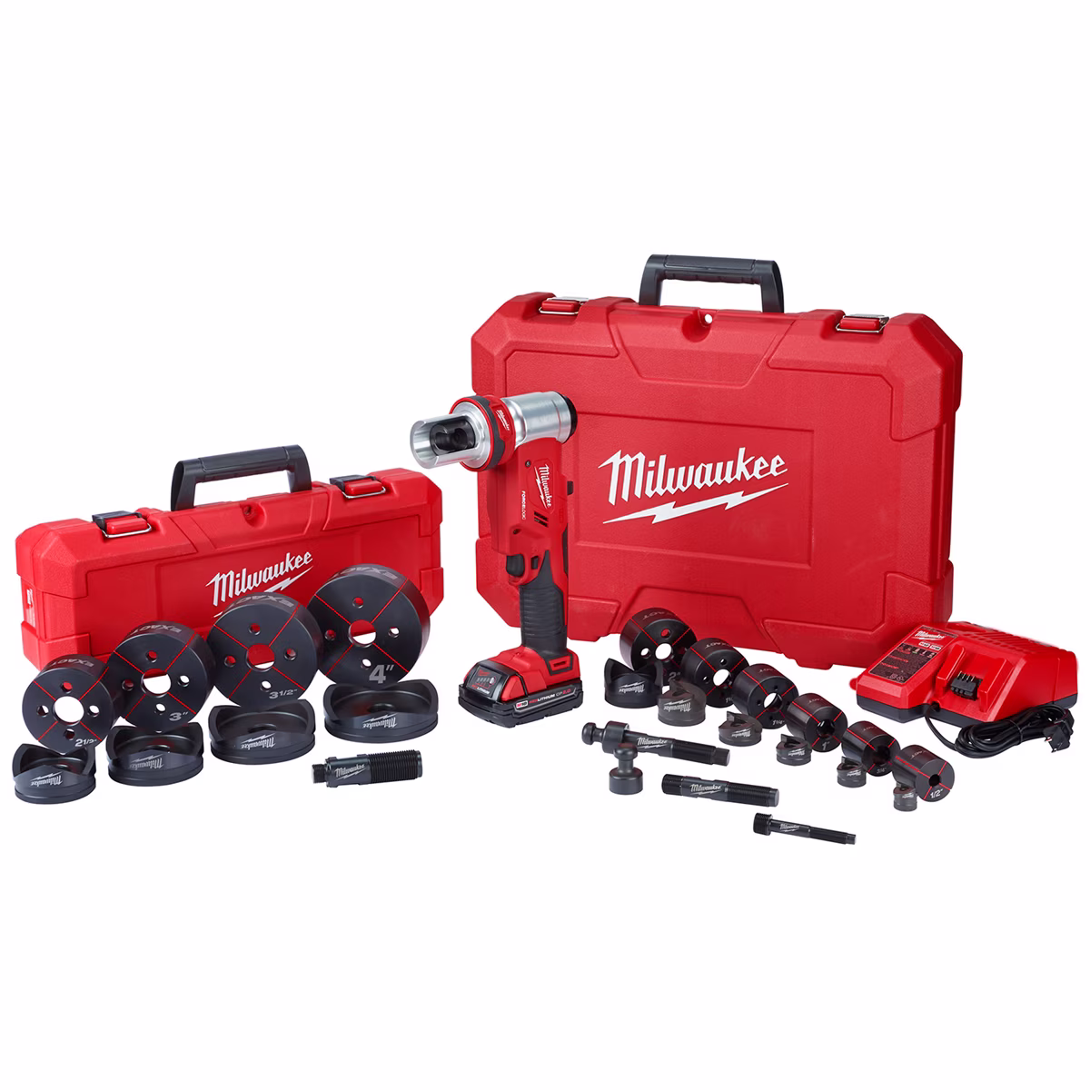 Milwaukee Tool M18 FORCE LOGIC 6T Knockout Tool 1/2 - 4 Kit