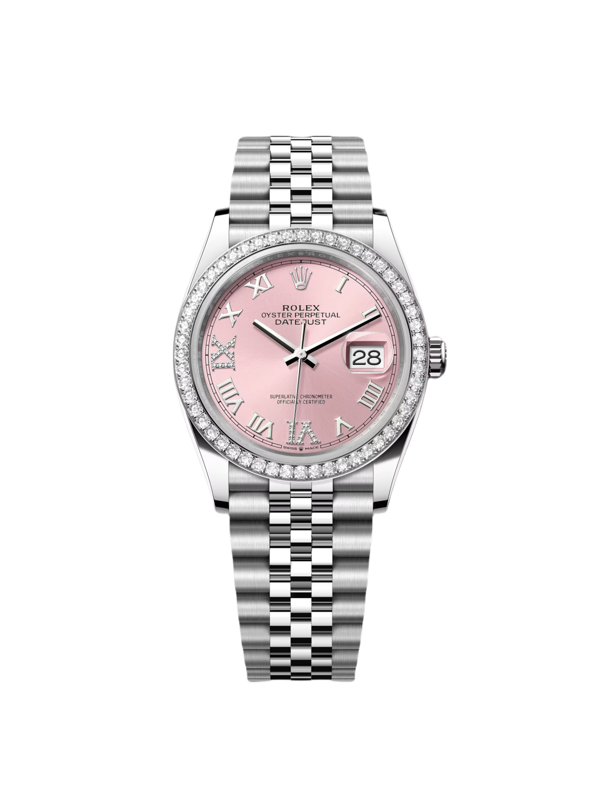 【Super Clone】RLX  Datejust 36mm 126284 Pink Dial Jubilee Bracelet