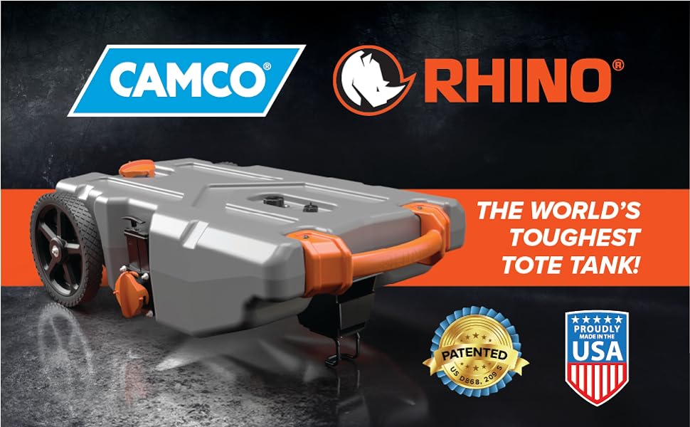 rhino tote tank; tote tank; camco tote tank; rv tote tank; tote tank for rv