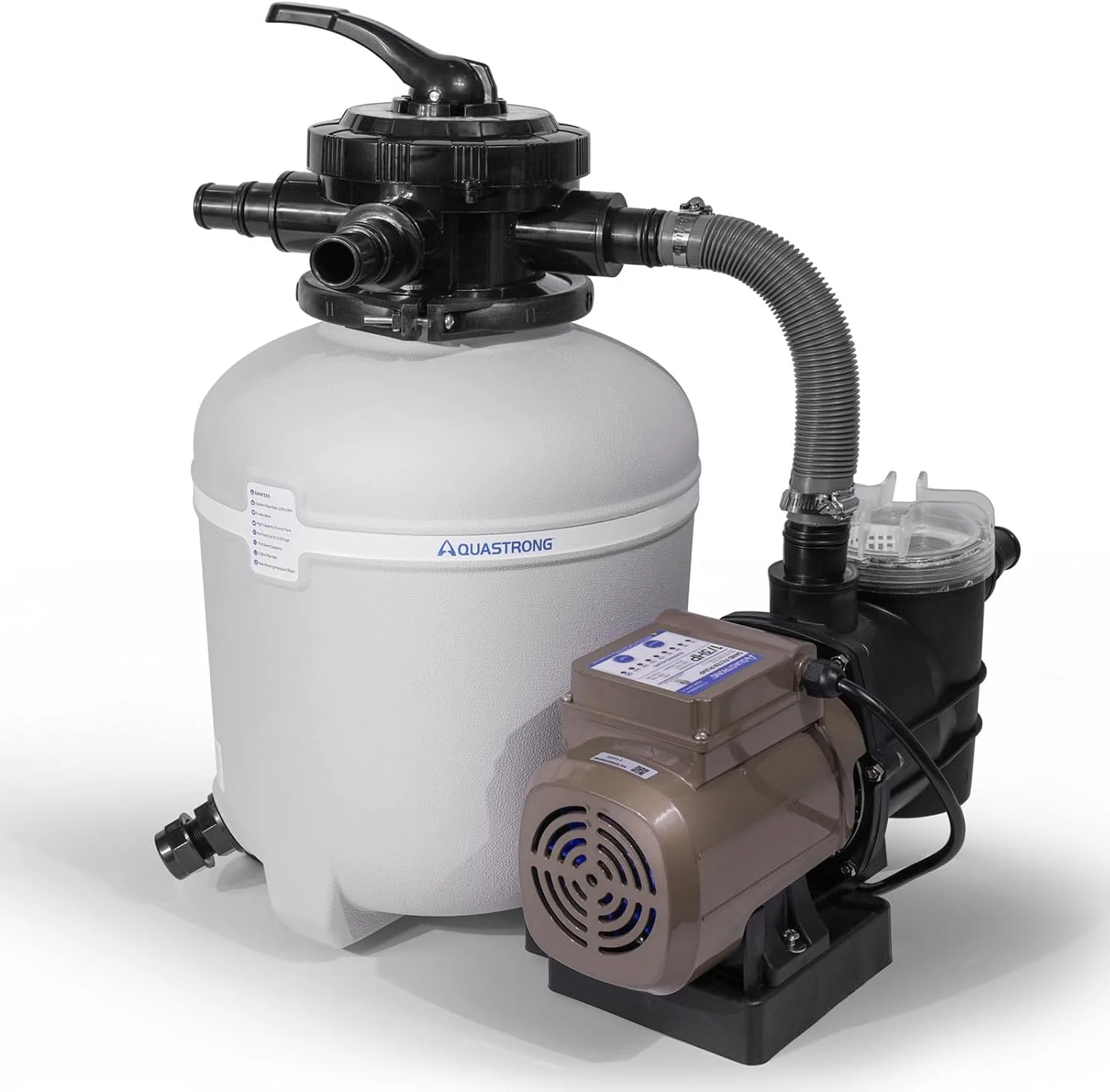 12in Sand Filter Pump for Above Ground Pool with Timer, Max 2500GPH for Pools Up to 9000GAL, 4-Way Valve, Enhanced Circulation for Crystal-Clear Pool