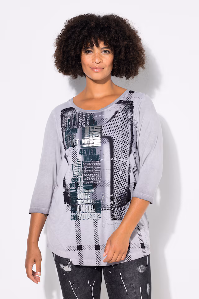 3/4-sleeve comfort fit XL print T-shirt
