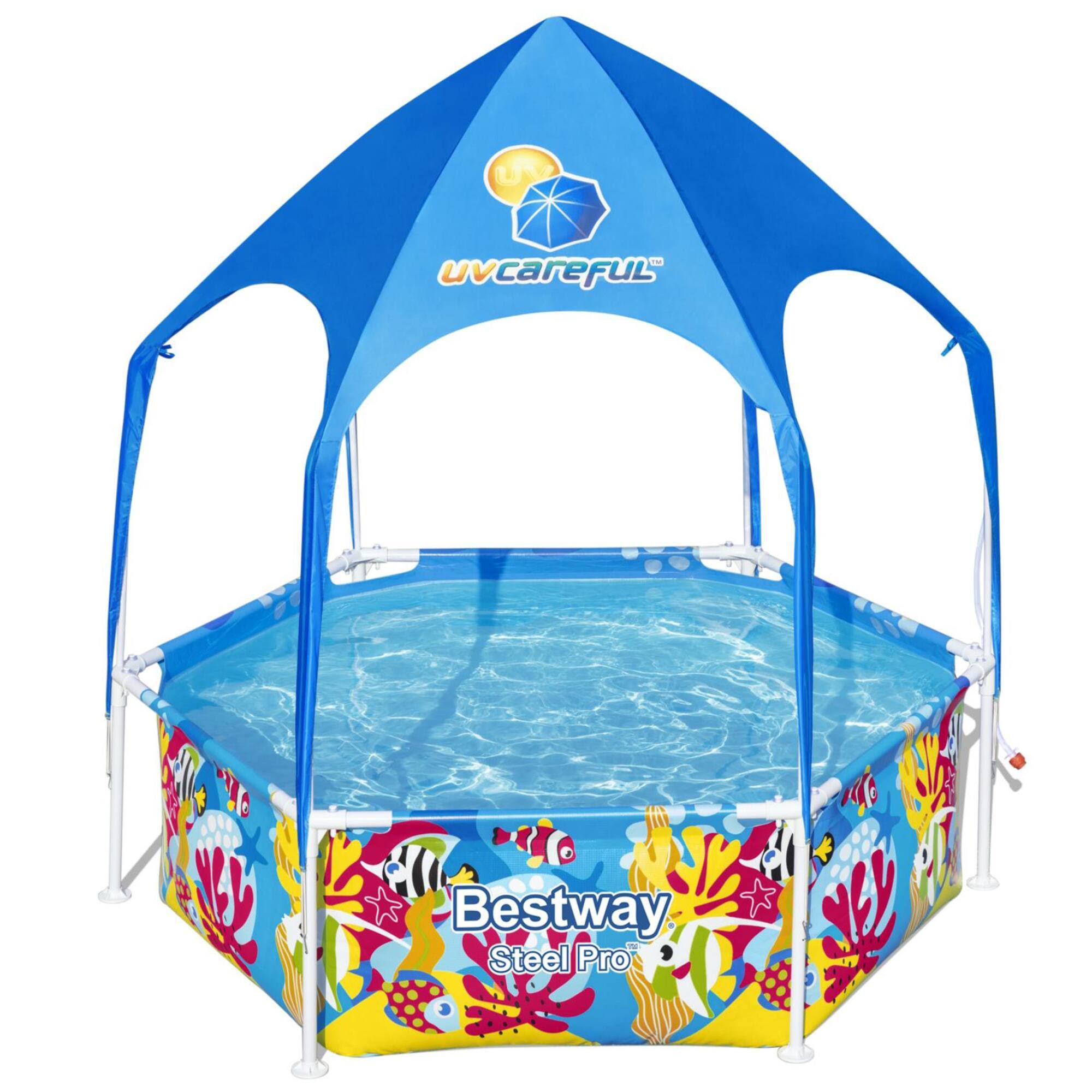 Steel Pro - 5618SE - UV Careful Splash-in-Shade 20 in. D. x 6 ft. Dia. Play Pool