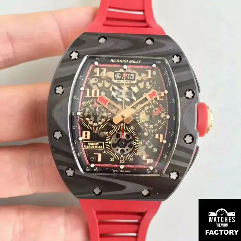 Richard Mille RM011 Lotus F1 Team Romain Grosjean KV Factory Forged Carbon Black Skeleton Dial