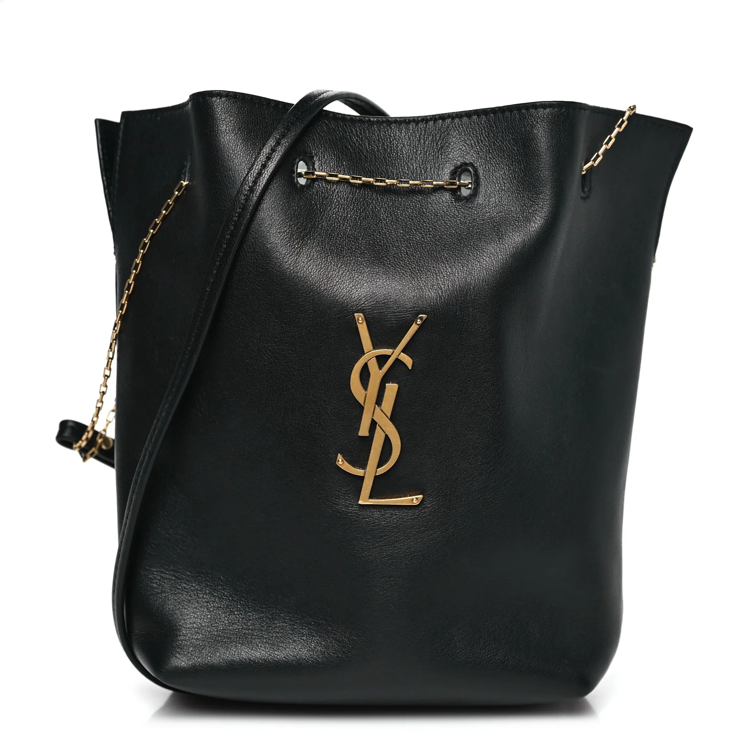 Lambskin Pochon Shoulder Bag Black