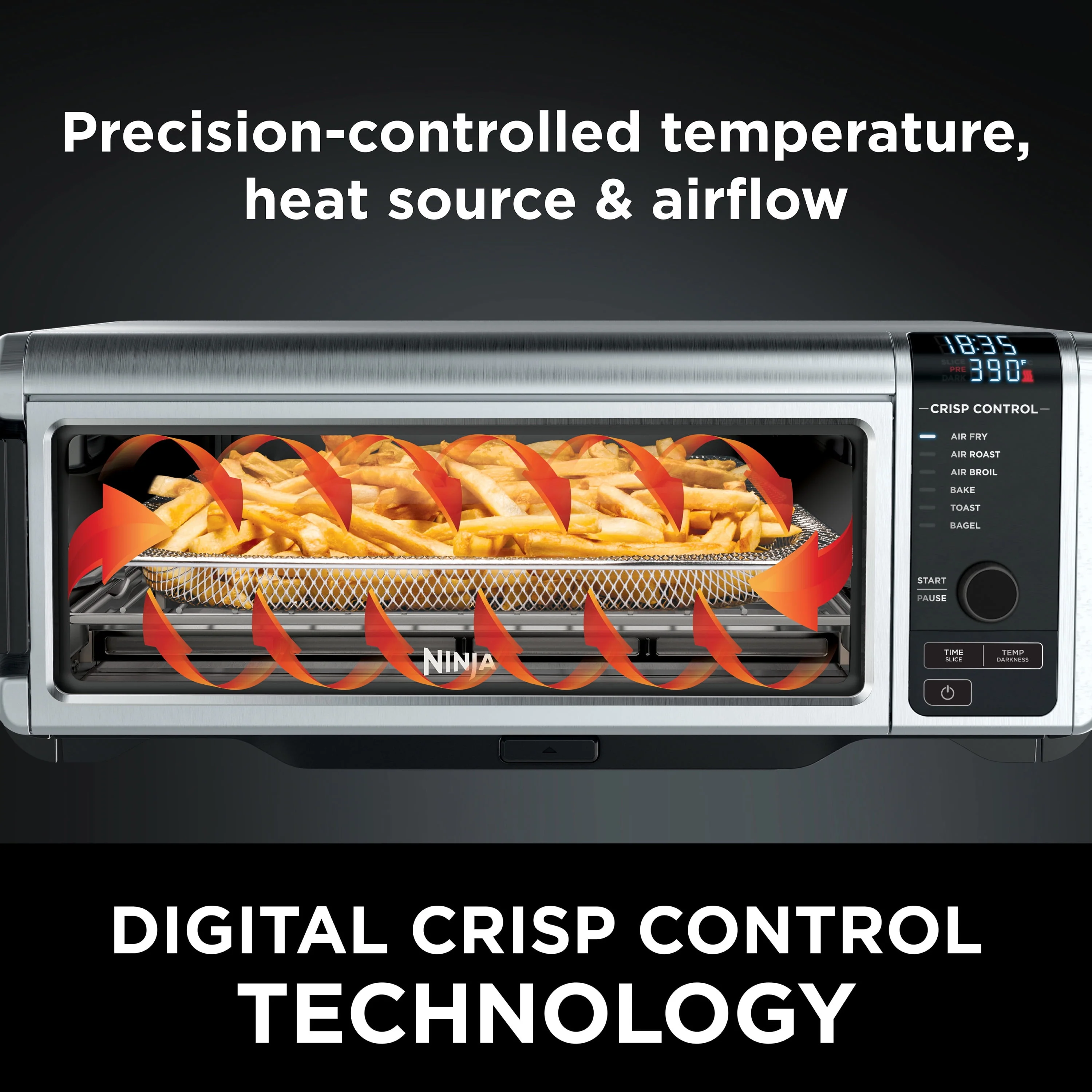 Ninja Foodi 6 - in - 1 Digital Air Fry, Large Toaster Oven, Flip - Away, SP080