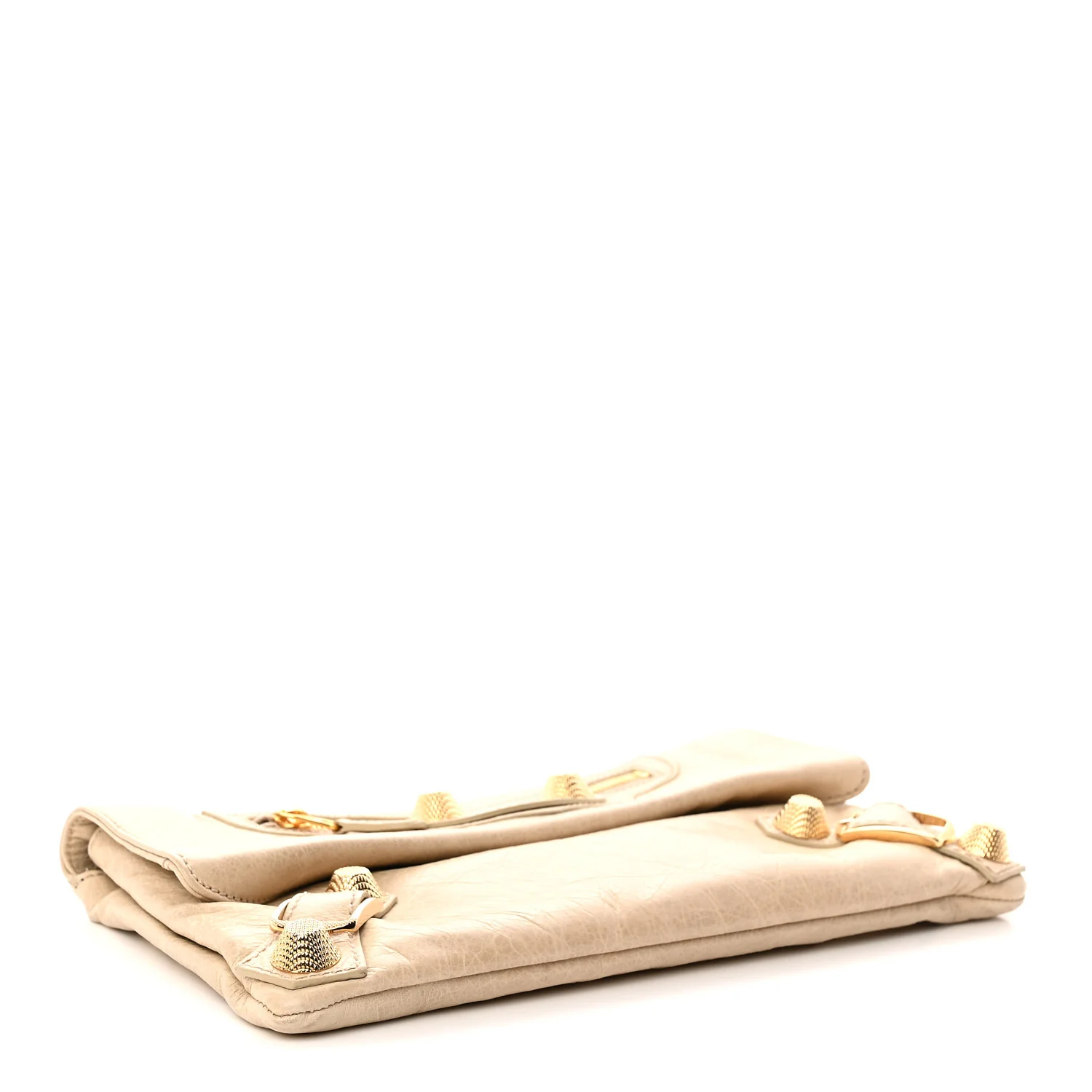 Agneau Giant 21 Gold Hardware Envelope Clutch Sahara