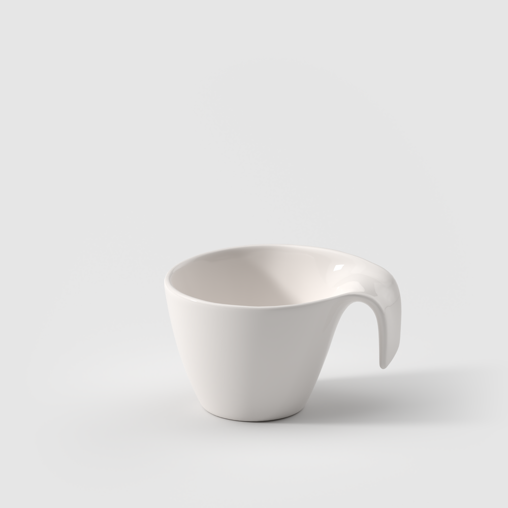 Flow Coffee cup - White, 4.8 oz, Premium Porcelain