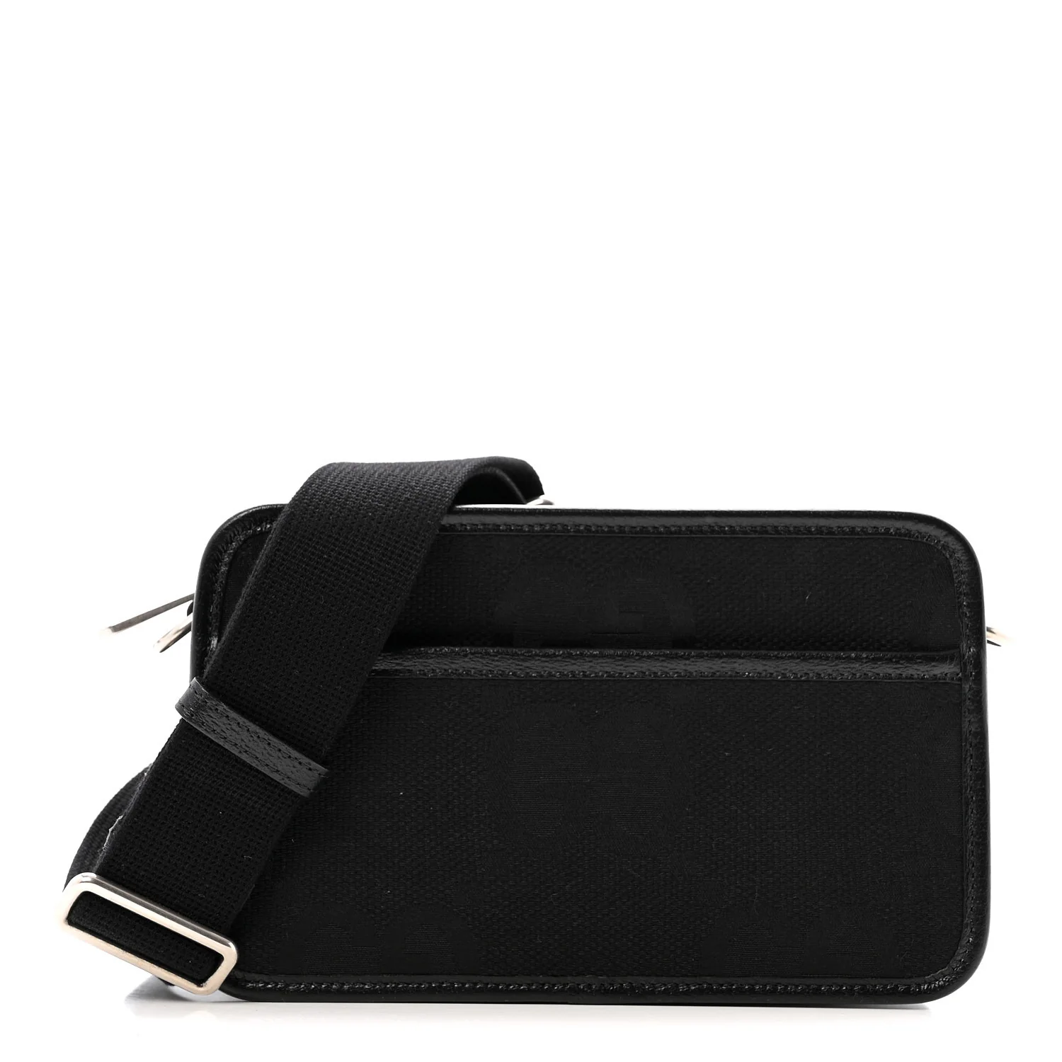 Monogram Jumbo GG Textured Dollar Calfskin Web Mini Crossbody Bag Black