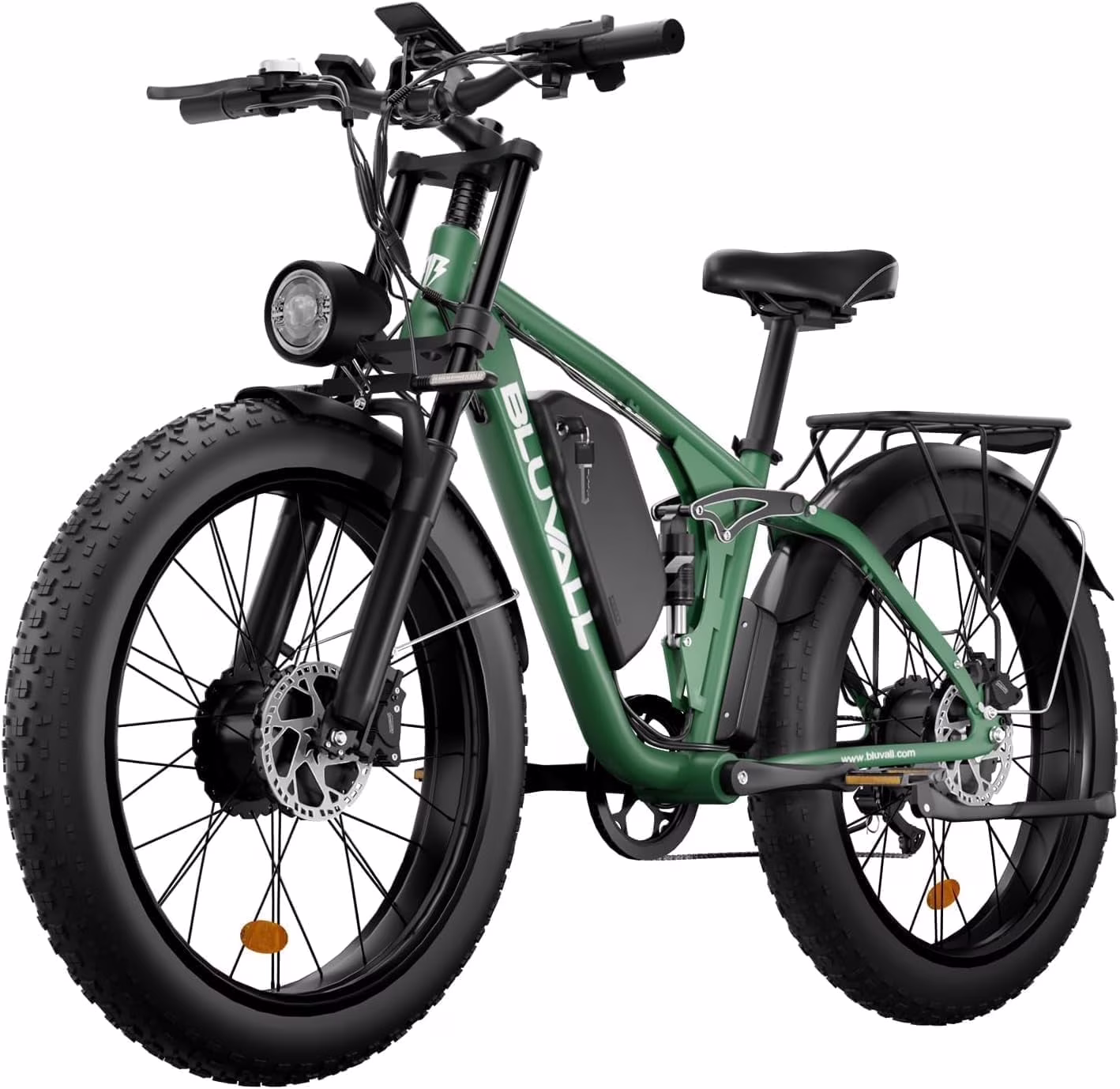 Fat Tire E - Bike 2000W Ebike for Adults, 52V 22.4AH Battery Dual Motor 26