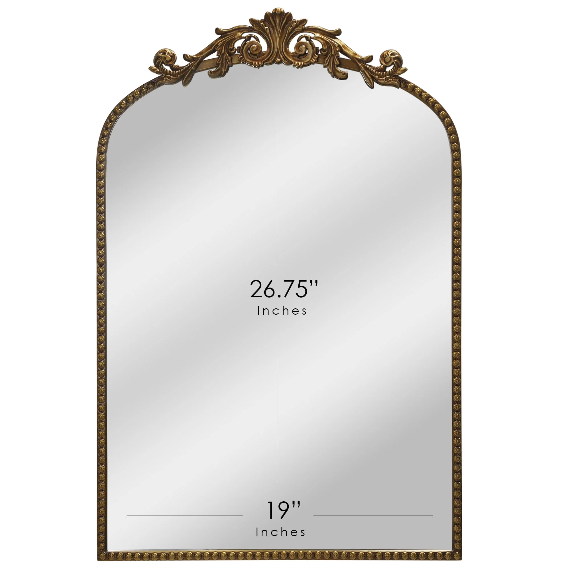 Better Homes Gardens 20" x 30" Arch Metal Wall Mirror Décor in Gold Image 5
