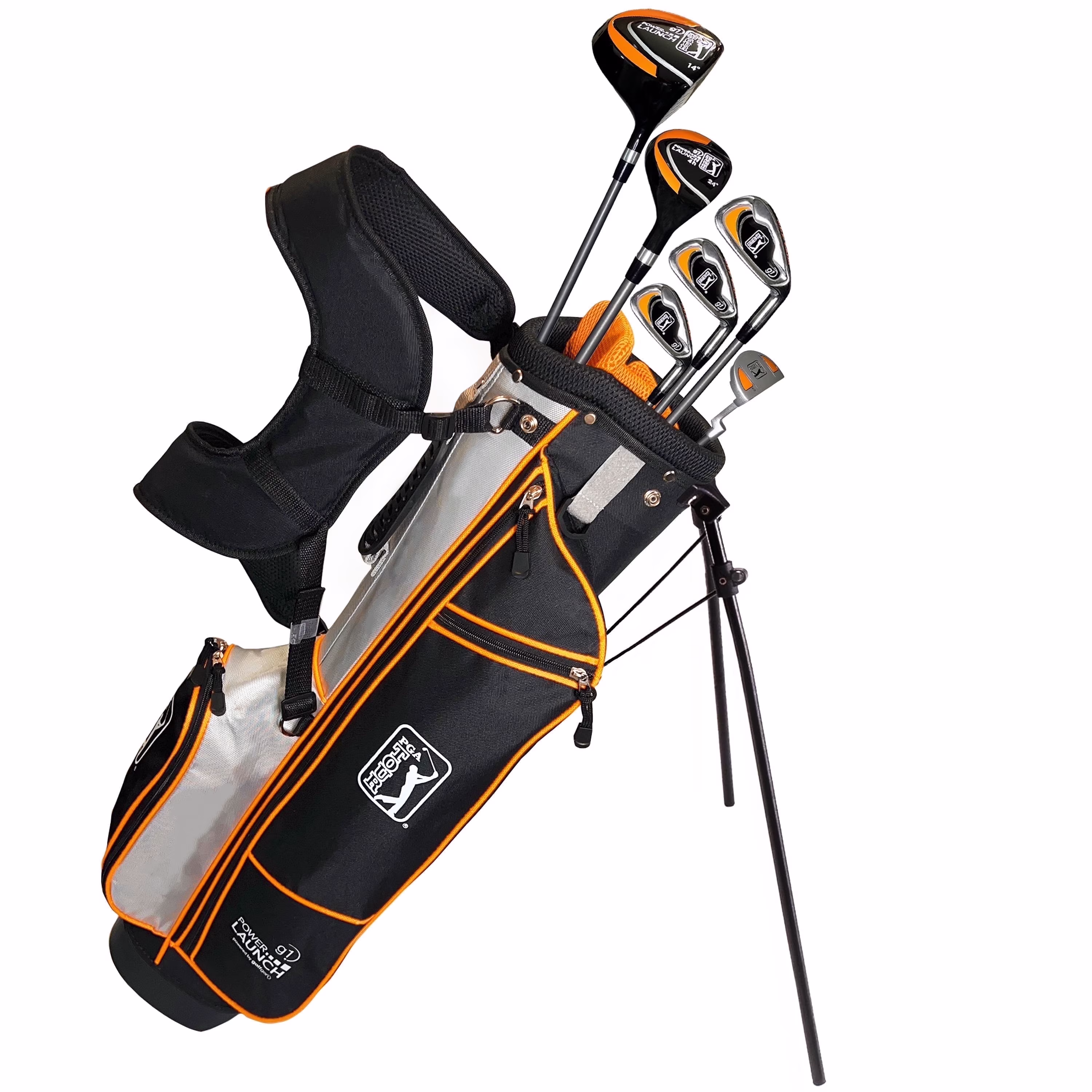 Right-Handed 10 Piece Kids Golf Club Stand Bag Set; Player Height 4'8 5'2", Ages 8-12(Right-Handed/10/Blue) - Image 3