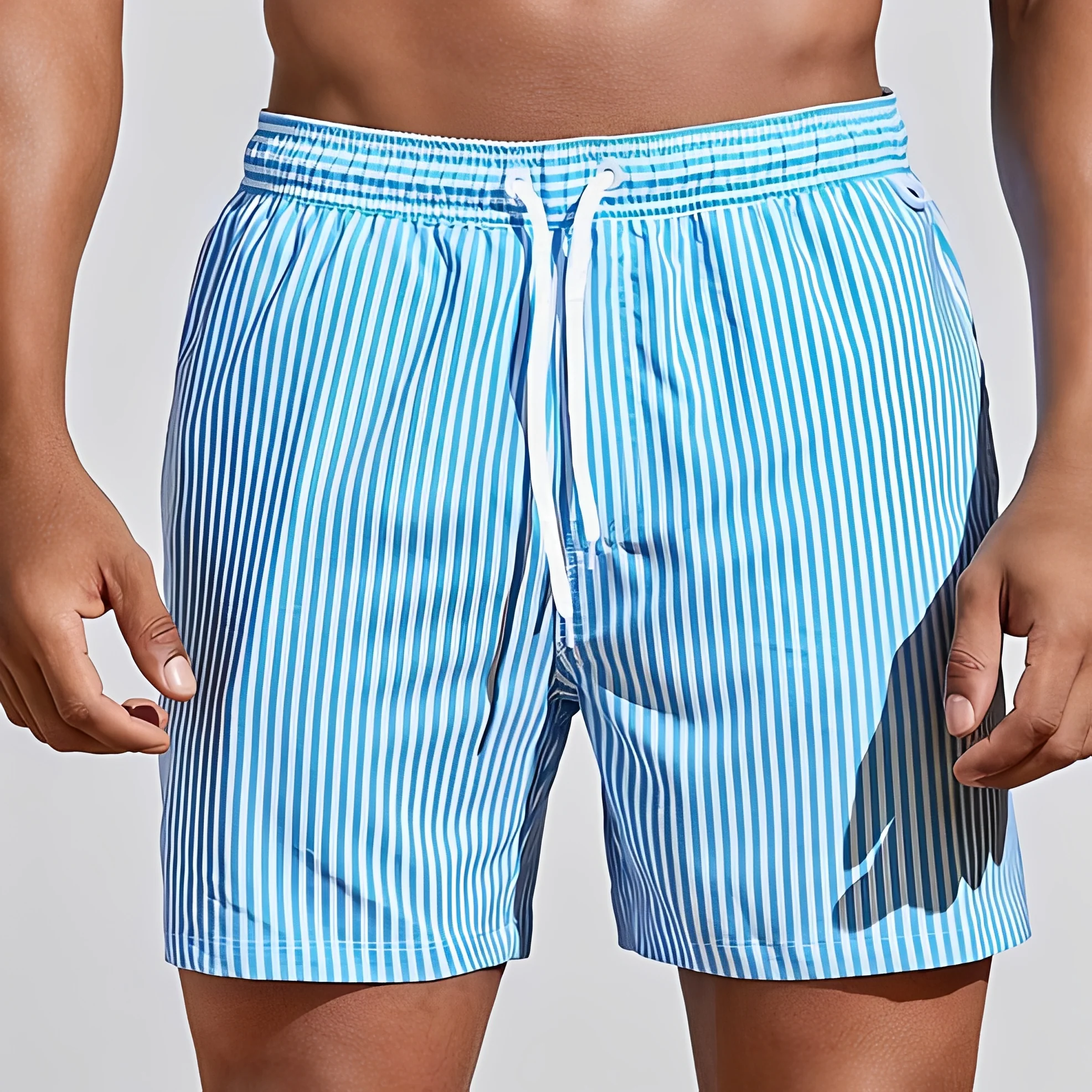 Jando - Short ample à rayures pour homme pour l'été