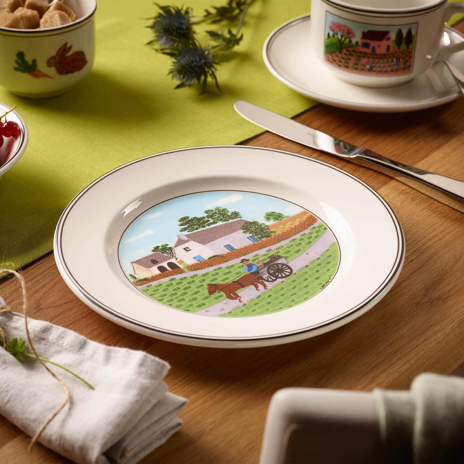 Design Naif Salad/ Dessert Plate - Multi-colored, 8.3'', Premium Porcelain