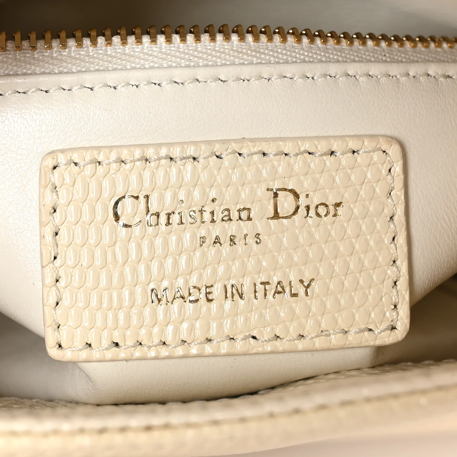 Lizard Mini Lady Dior White