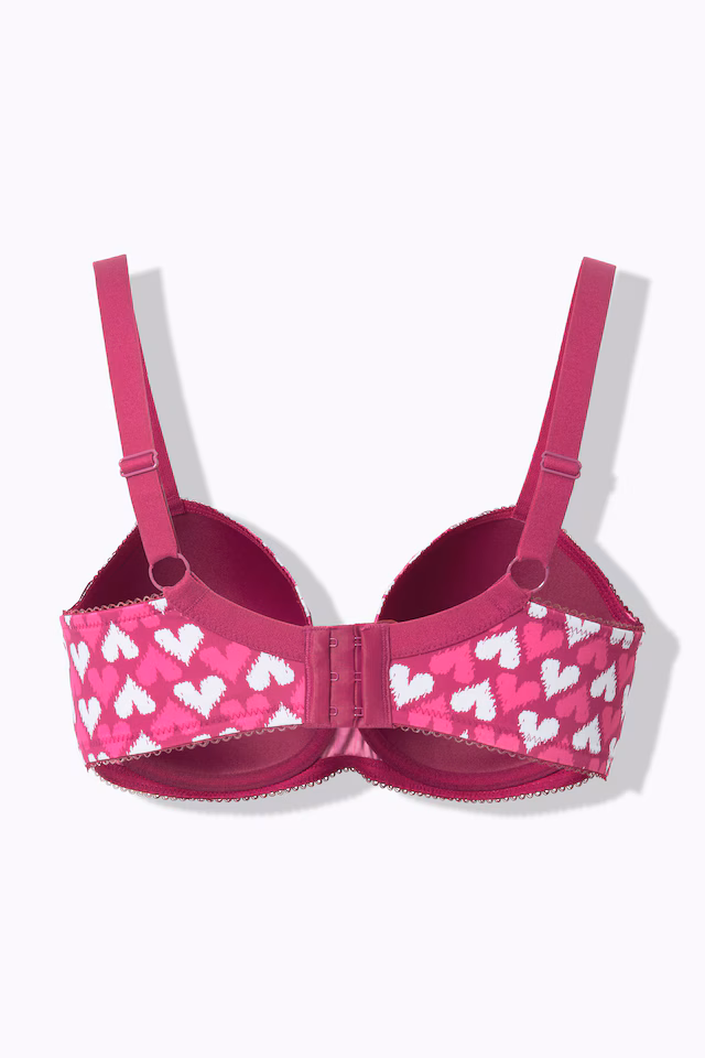 Heart Print Underwire Bra