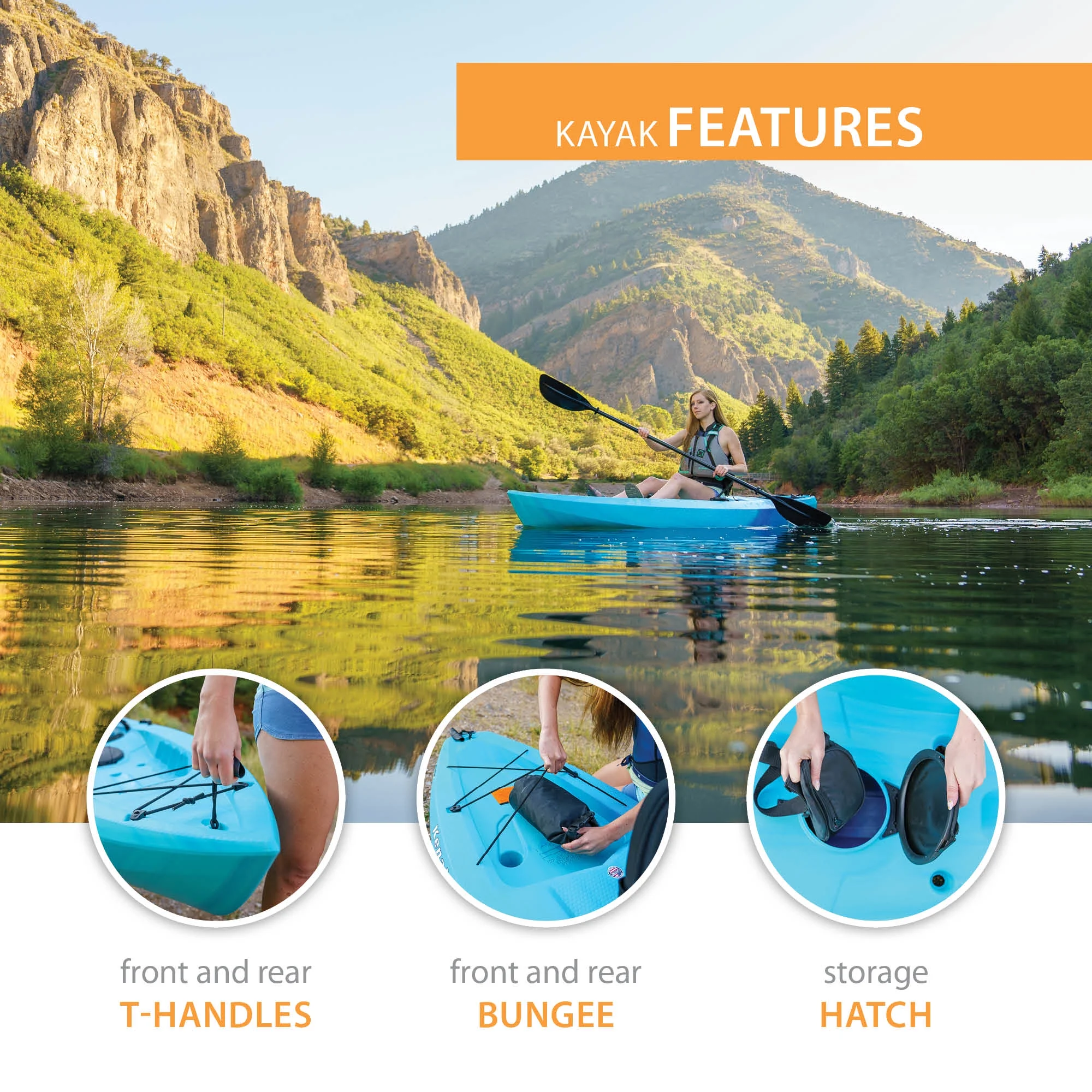 Kenai 123 inch Sit On Top Kayak, Bahama Fusion (91146)(Bahama Fusion) Image 7