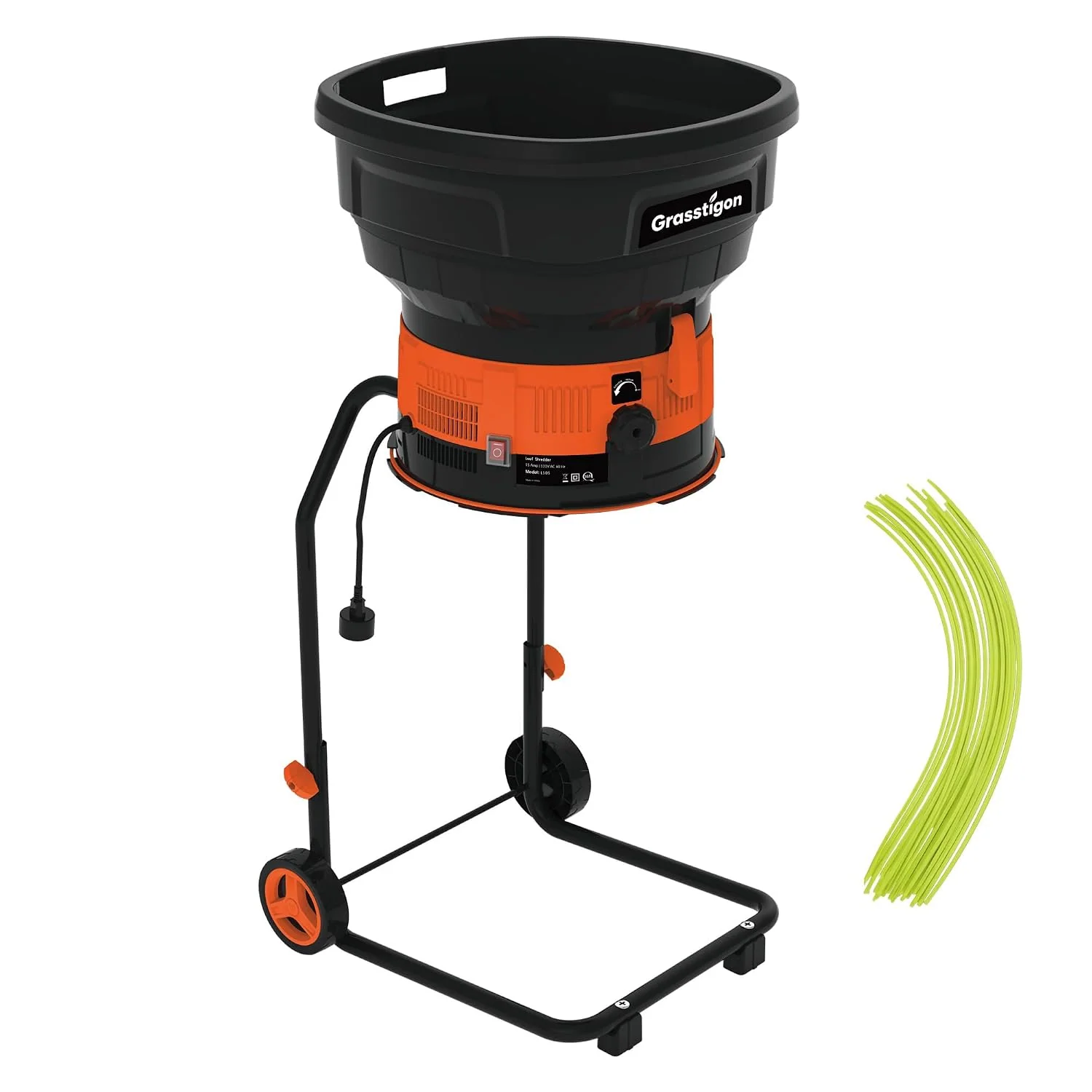 GRASSTIGON Electric Leaf Mulcher Shredder, 15 Amp, 8400 RPM, 17:1 Ratio