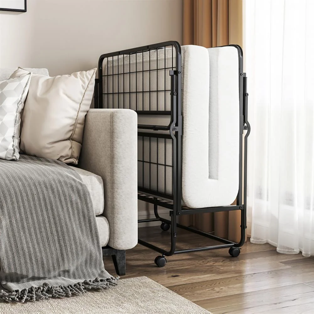 Twin Size Folding Bed with Memory Foam Mattress and Heavy-duty Metal Frame - Image 3