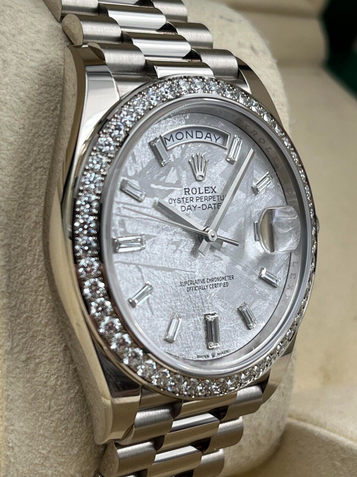 [Super Clone]RLX  Day-Date 40mm 228349RBR-0040 Meteorite Dial President Bracelet