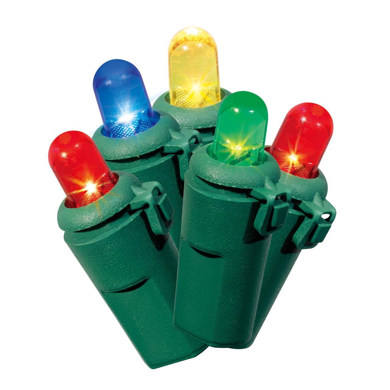Holiday Time 240-Count Multicolor LED Dome Christmas Lights, with Green Wire, 49.1 Feet