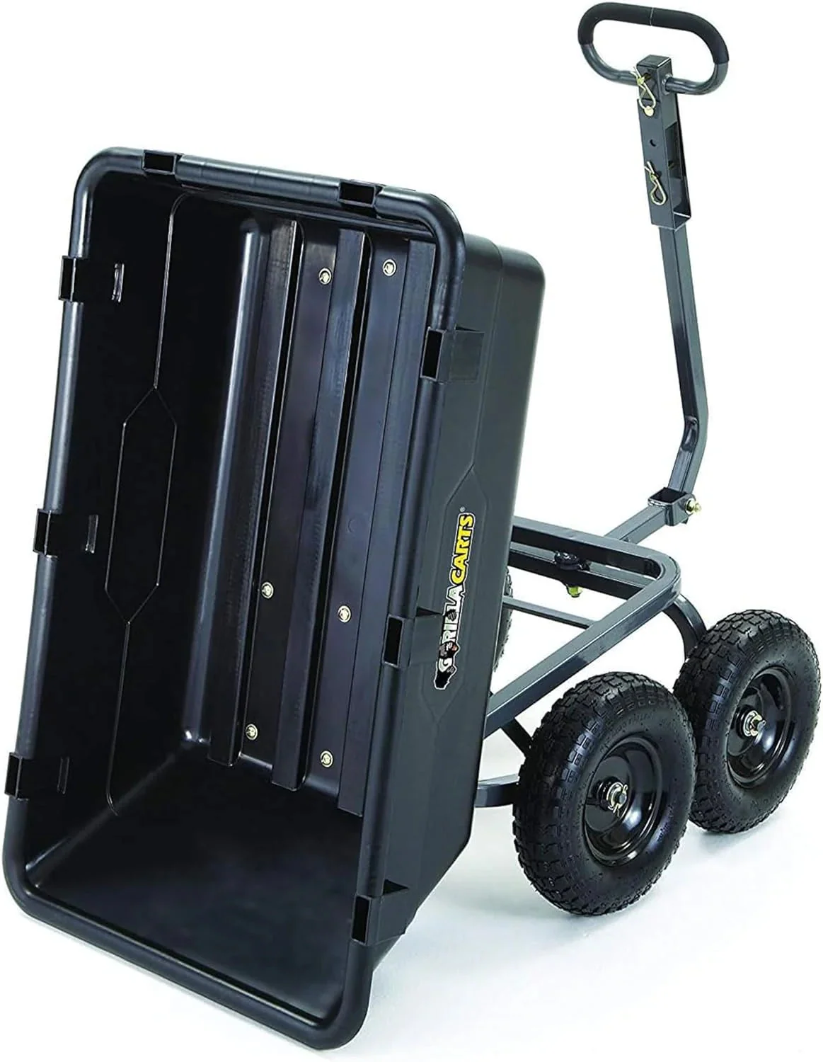 Heavy Duty Poly Utility Dump Wagon Garden Cart W/pneumatic Tires, 6 Cu ft - 1200 lb Capacity Outdoor Wheelbarrow for Yard, Landscaping &…