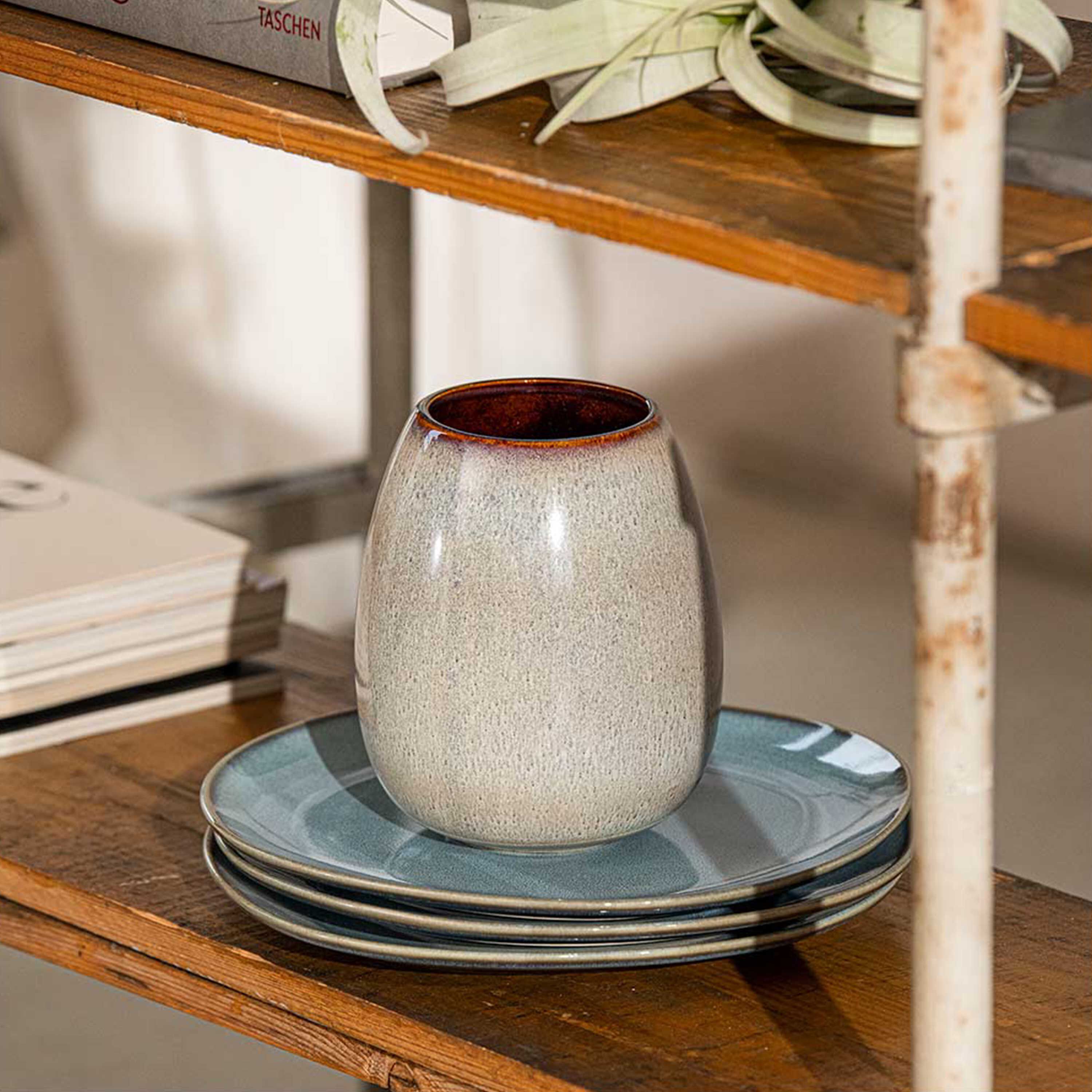 Lave Vase - Beige, 5.7'' x 6.9'', stoneware