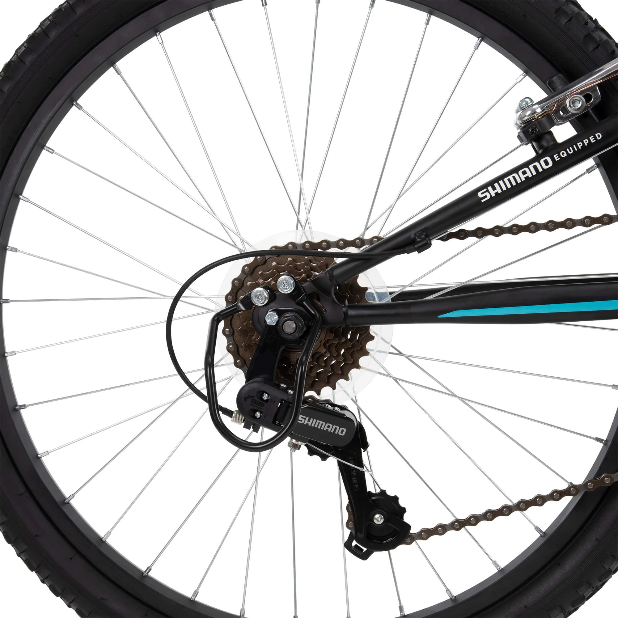 Huffy 24" Trail Runner Girls Full Suspension Mountain Bikes, Teal Blue Image 8