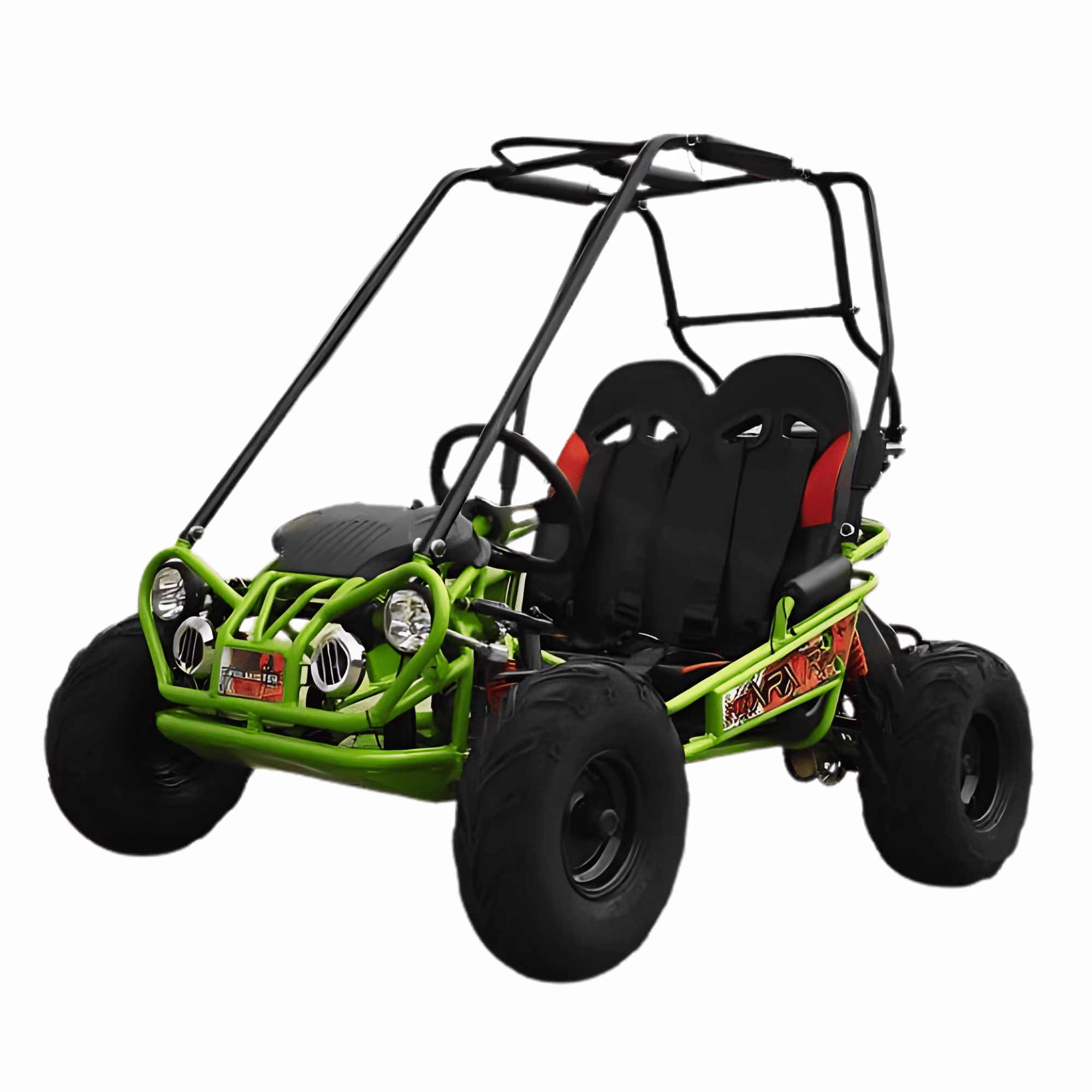 Trailmaster Ultra Mini XRX+ Go Kart Buggy, High Back Seats, Adjustable for Younger Riders, Throttle Limiter and Kill Remote. with Pre - Assembled Version Now! (Plus, Green)