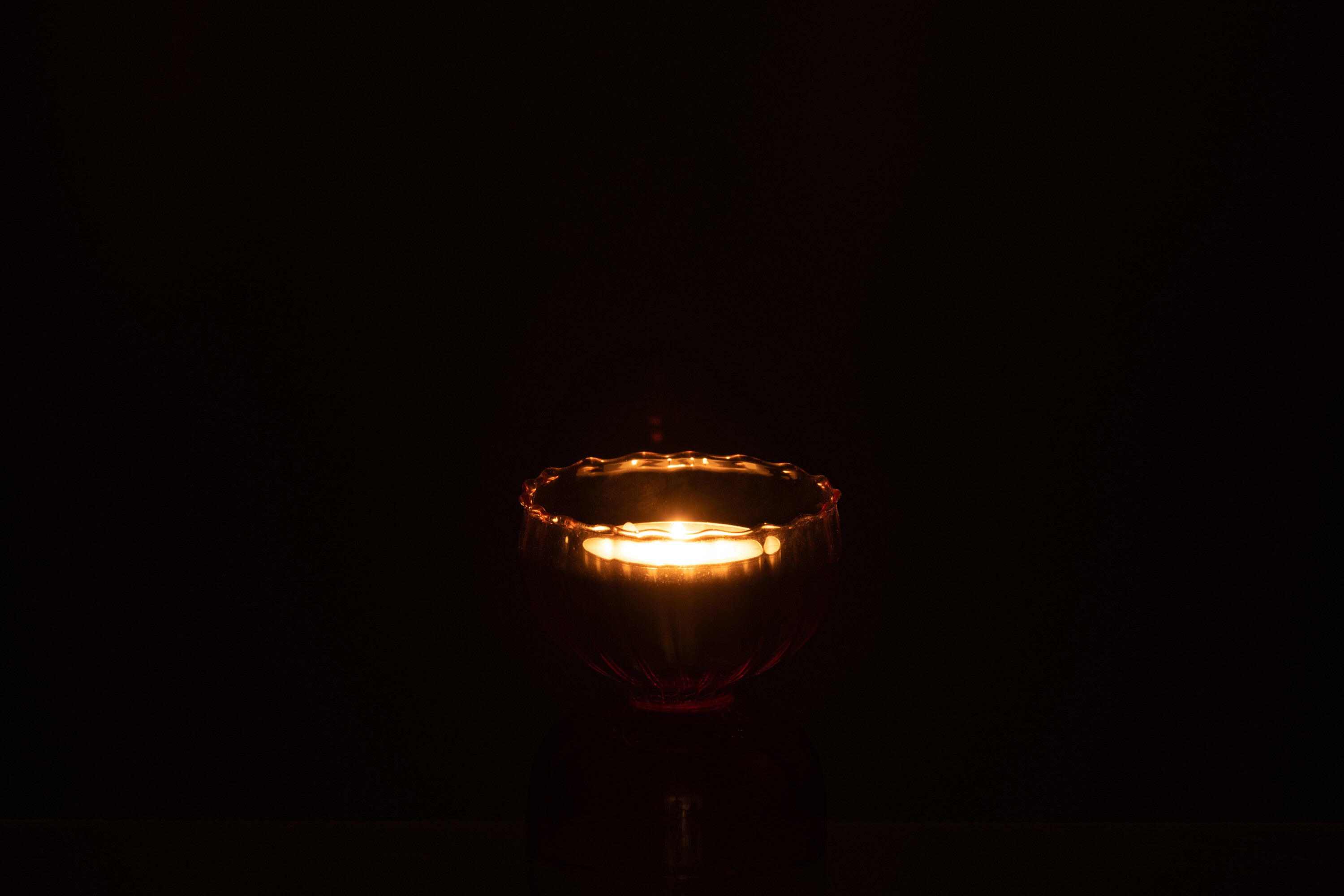 J-Line windlicht Halve Ballen - glas - lichtoranje roze - 3