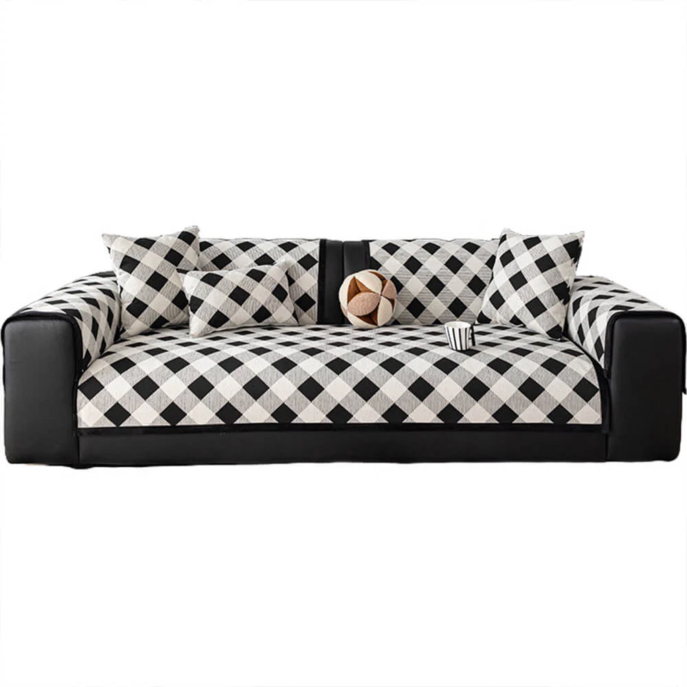 Diamond Chenille Scratch-resistant Sofa Protection Non-slip Couch Cover