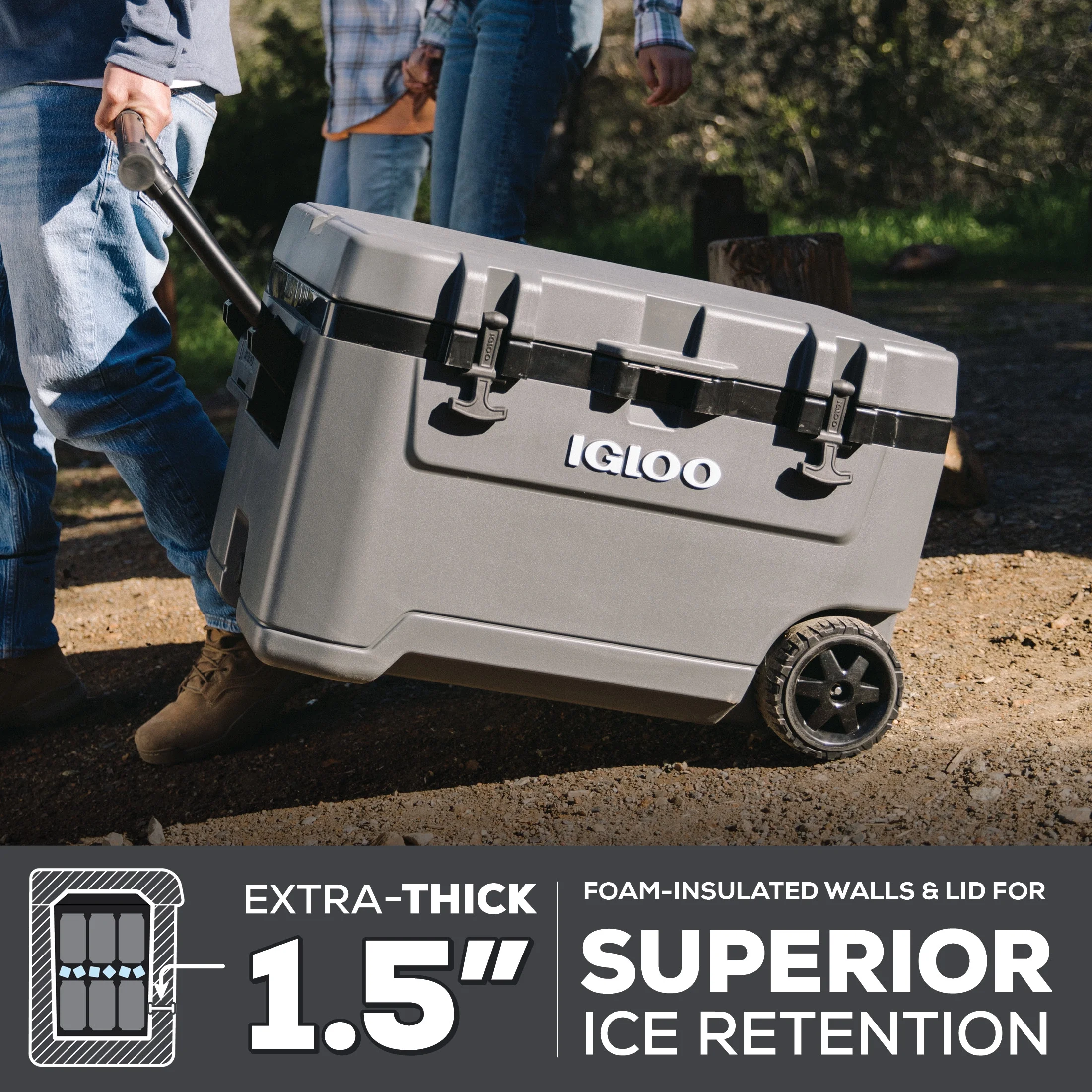 72 QT Overland Ice Chest Cooler with Wheels, White - Image 7