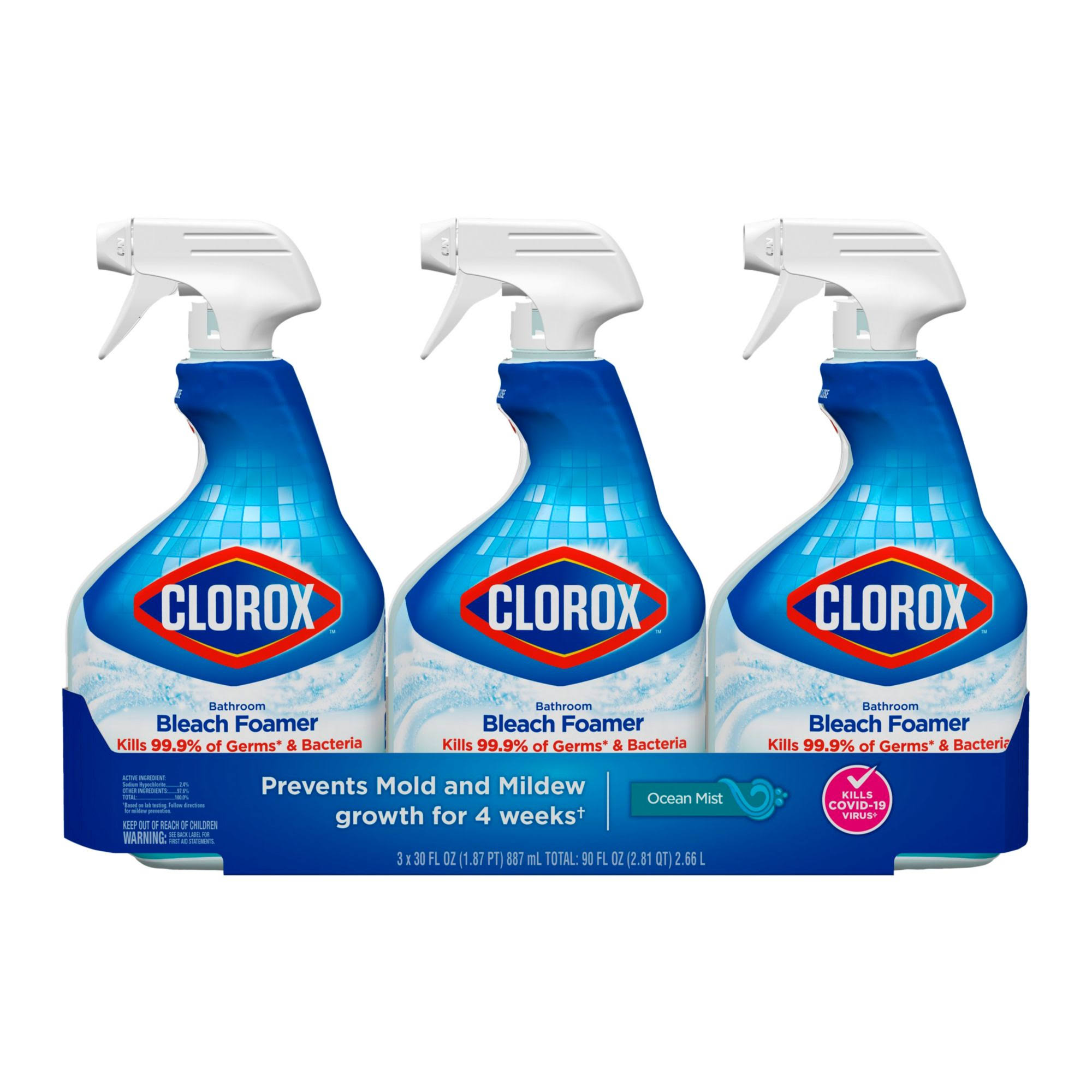 Clorox Bleach Foamer Bathroom Spray, Original - 30 fl oz, 3 count