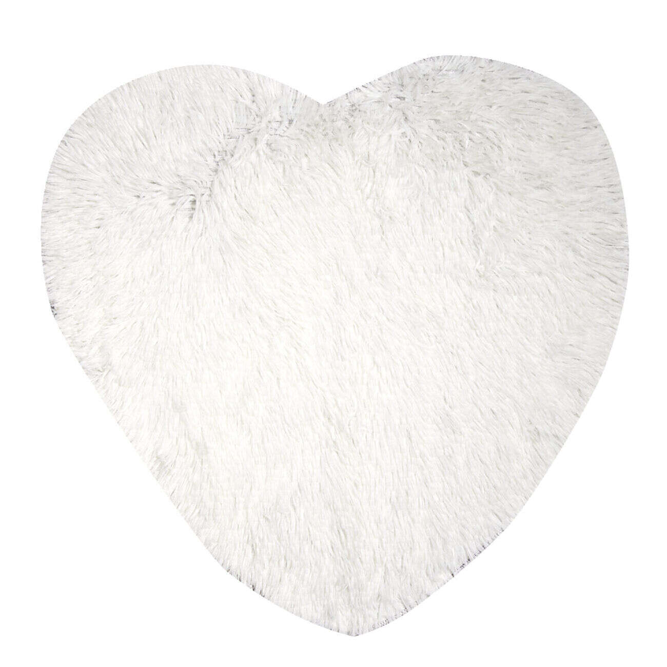 Tapis coeur effet fourrure rose ou beige 60x60cm