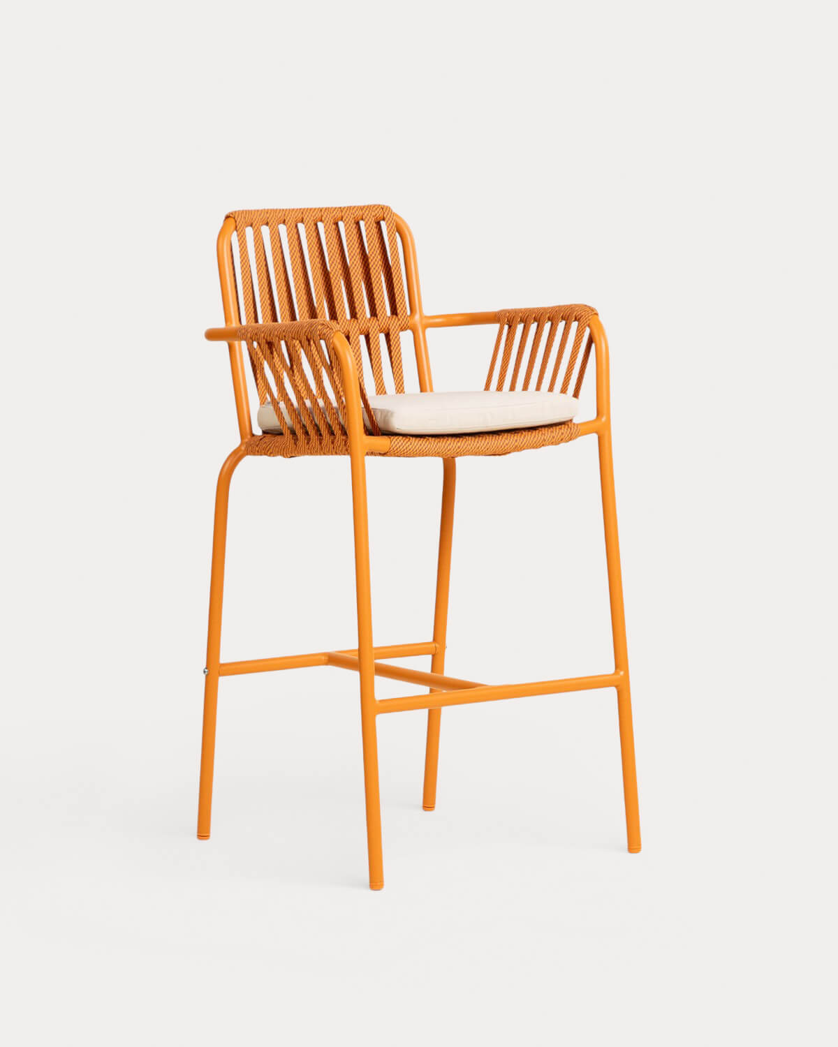 Drian - Taburete Alto de Metal y Cuerda (75 cm) Drian