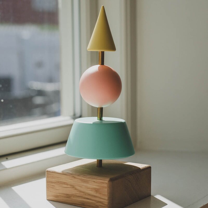 Helga stort juletre trefigur 21 cm turkis/rosa/gul