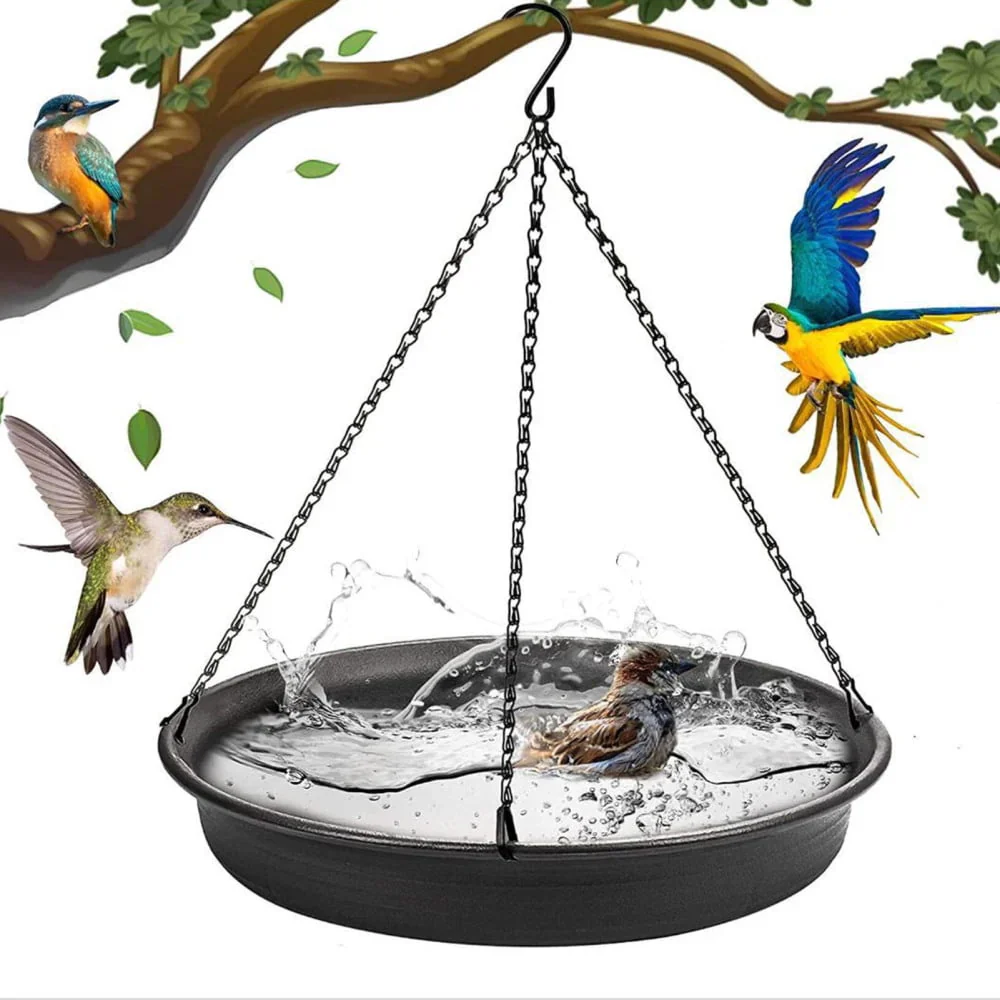 Outdoor Hanging Tray Bird Bath Tray Firm Chain Tray Strong Burden Capacity Gardening Exterior Decoration