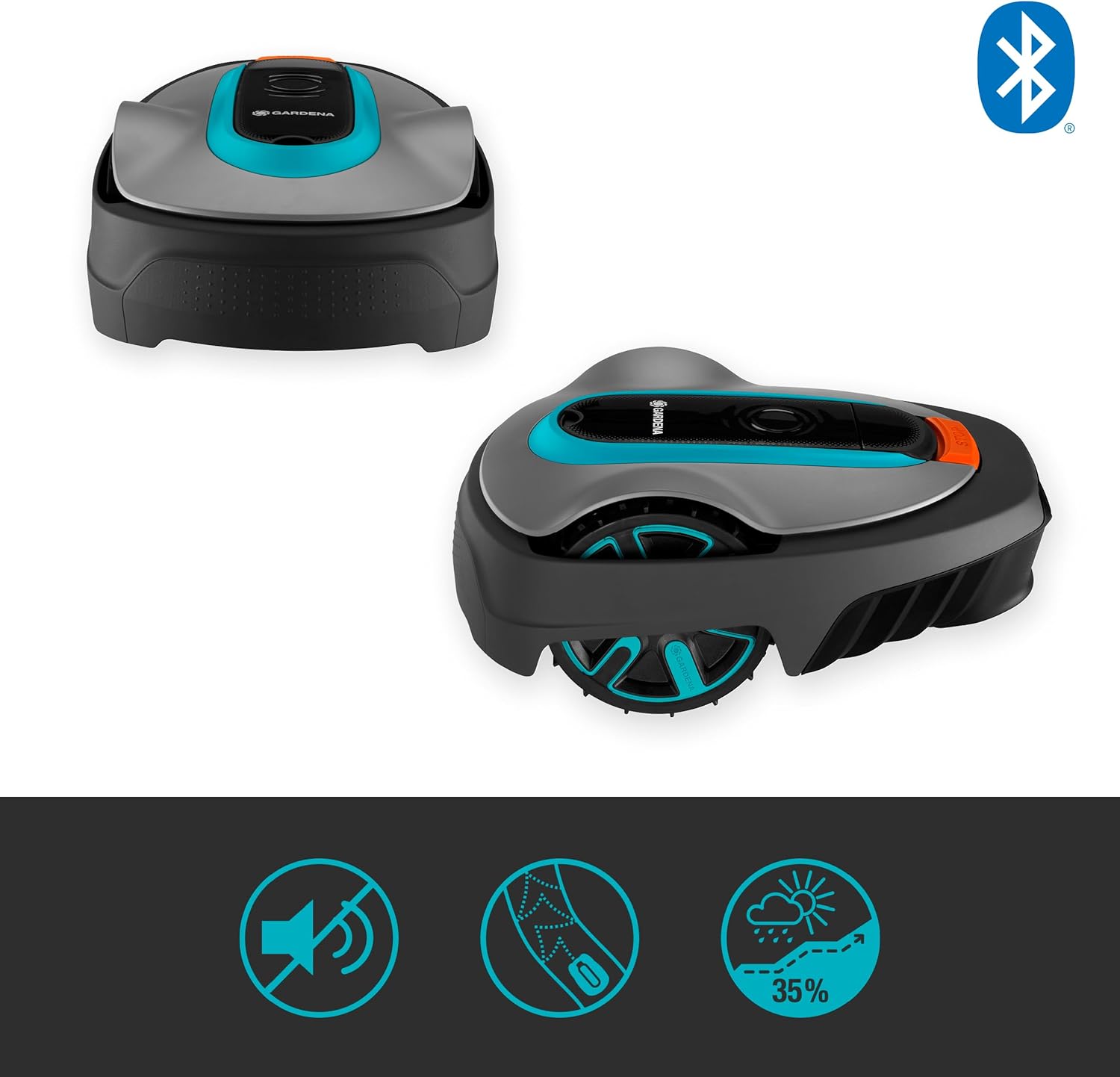 Gardena Robotmaaier SILENO minimo 500 m: intelligente grasmaaier met optimale connectiviteit, programmeerbaar met Gardena Bluetooth-app, DE-versie (15202-20)