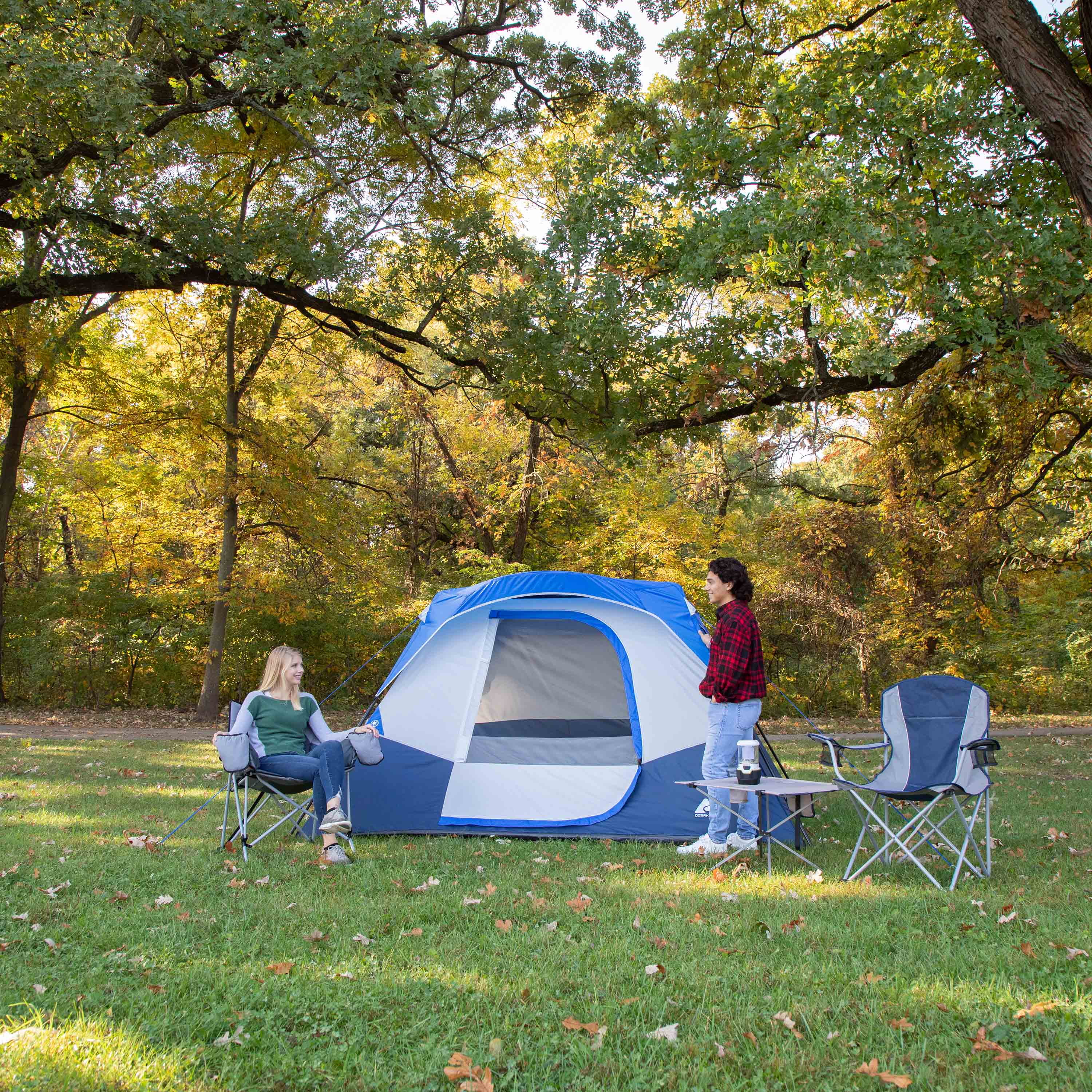 10�� x 9' 6-Person Instant Cabin Tent with LED Lighted Hub, 25 lbs(Gray) - Image 10