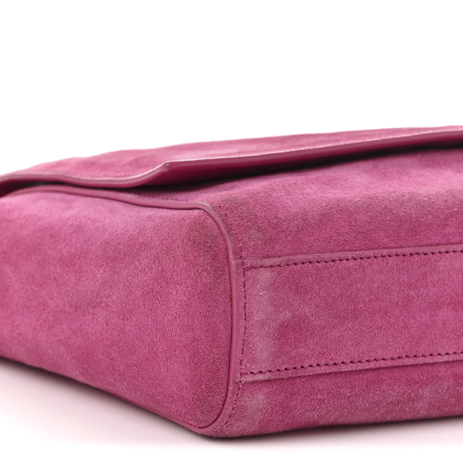 Smooth Calfskin Suede Medium Reversible Monogram Kate Satchel Rose Rubis